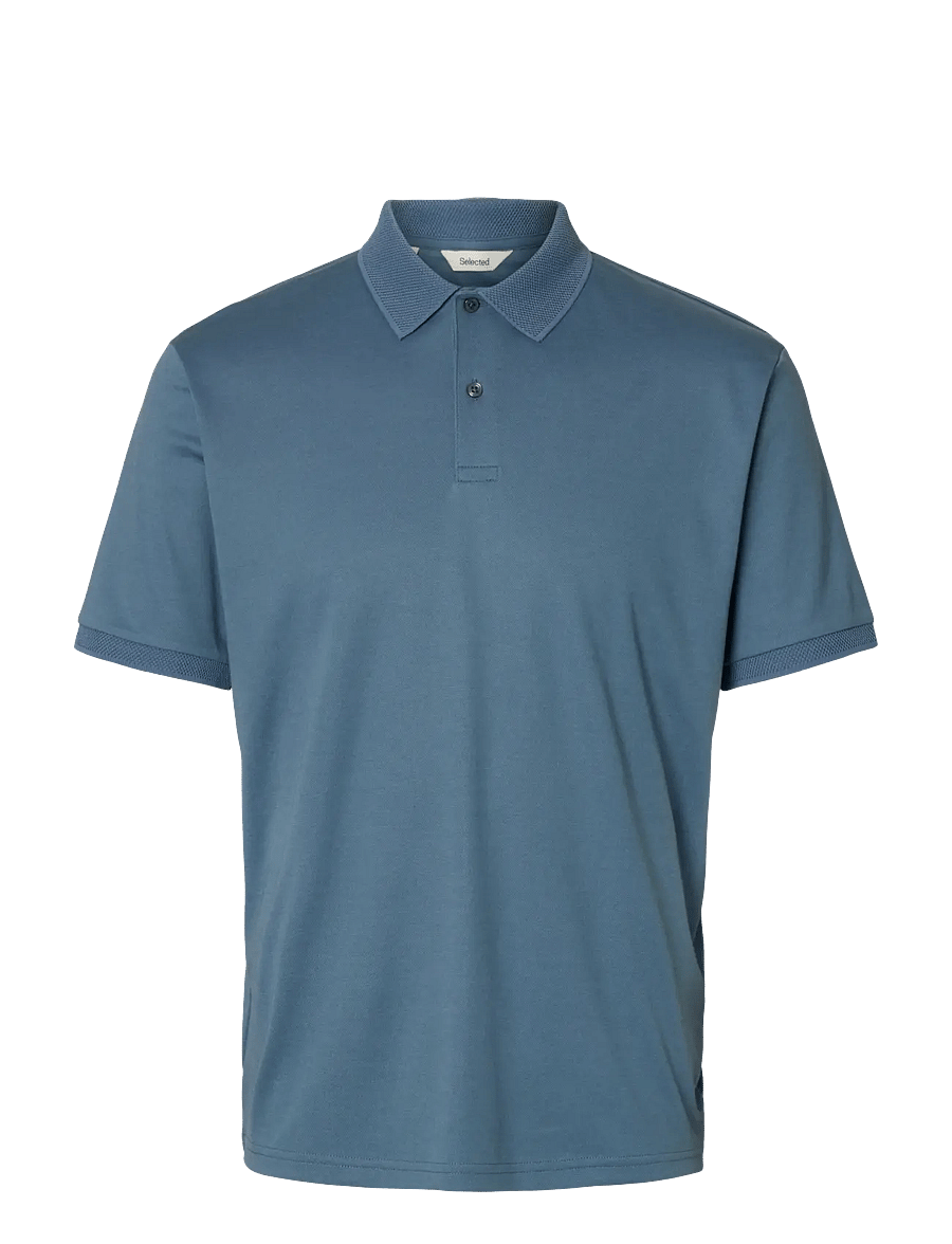 Selected - SLHFAVE BUTTON SS POLO NOOS - kurzärmelig - blue mirage - 1