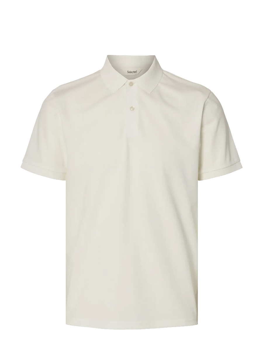 Selected - SLMFAVE BUTTON SS POLO NOOS - kortærmede poloer - cloud dancer - 1