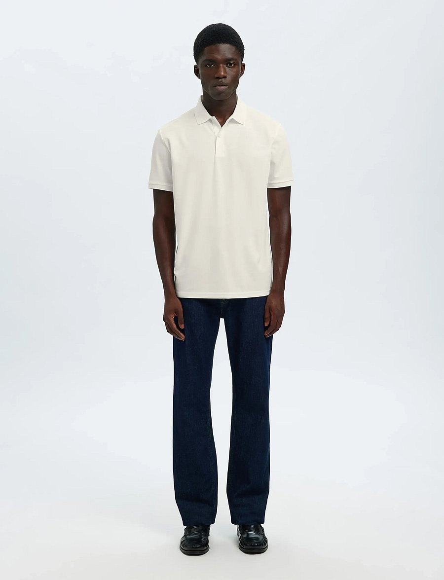 Selected - SLMFAVE BUTTON SS POLO NOOS - kortærmede poloer - cloud dancer - 2