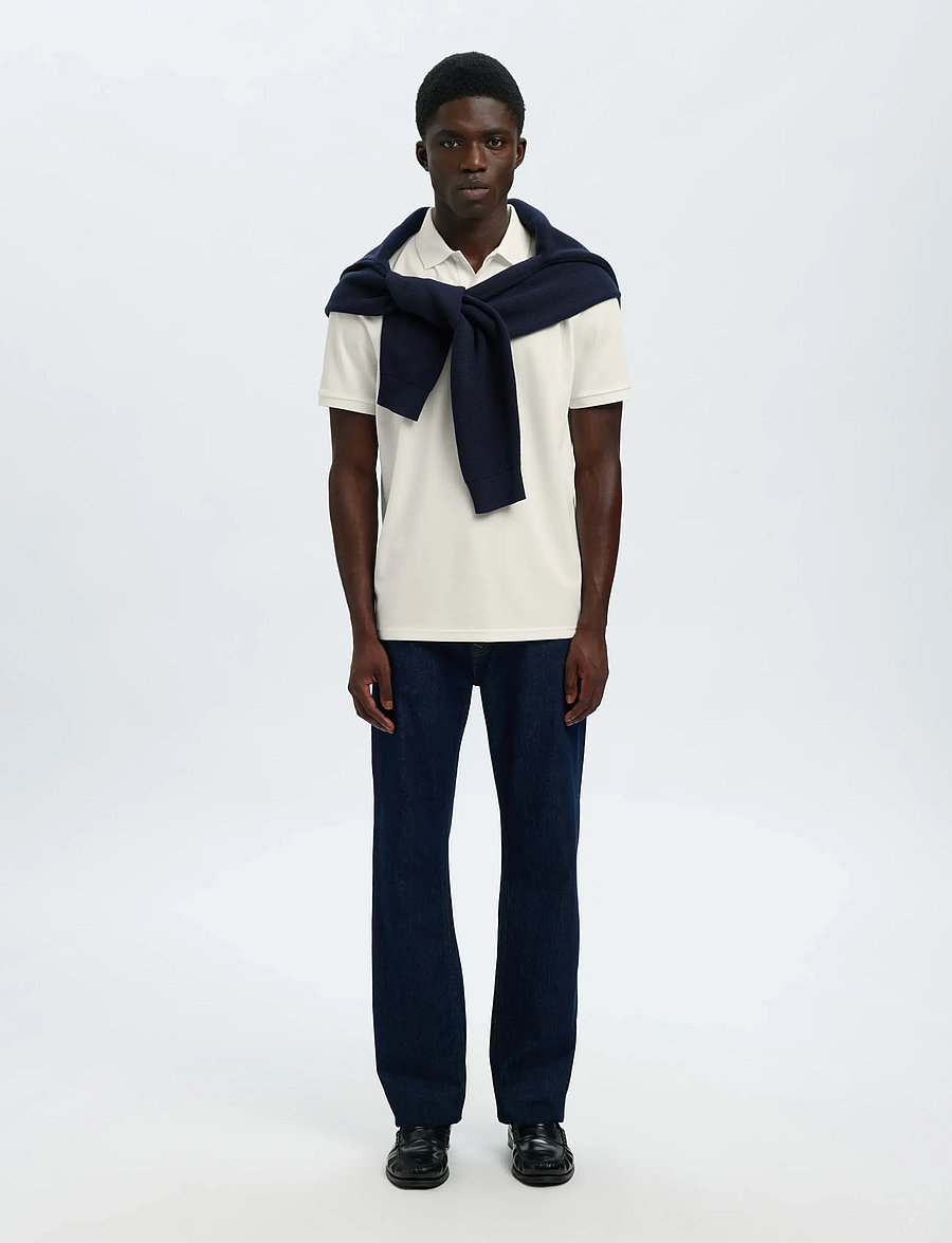 Selected - SLMFAVE BUTTON SS POLO NOOS - kortærmede poloer - cloud dancer - 3