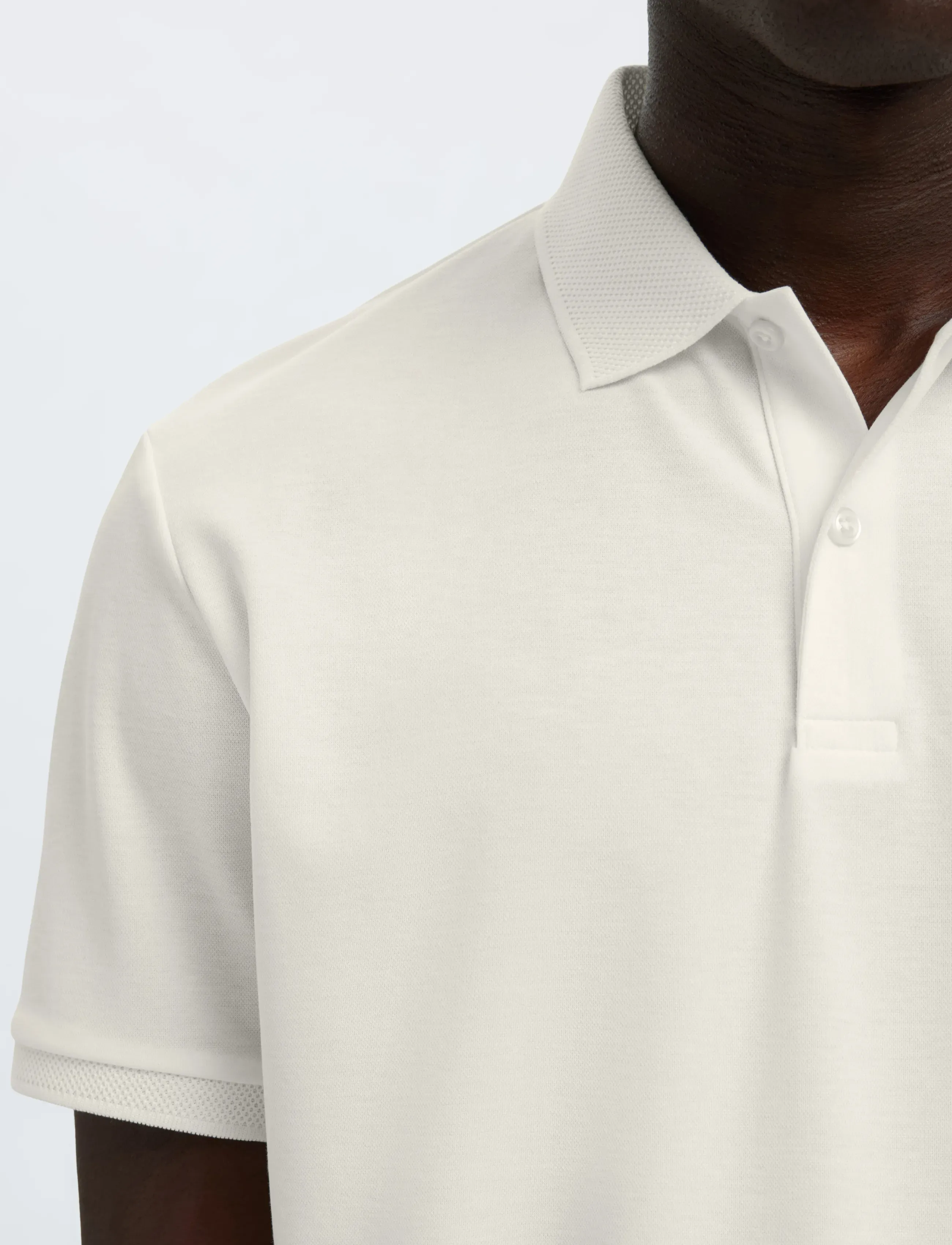 Selected - SLMFAVE BUTTON SS POLO NOOS - short-sleeved polos - cloud dancer - 4