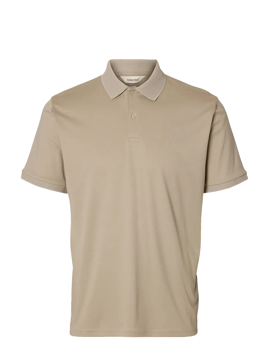 Selected - SLHFAVE BUTTON SS POLO NOOS - polo marškinėliai trumpomis rankovėmis - oatmeal - 1