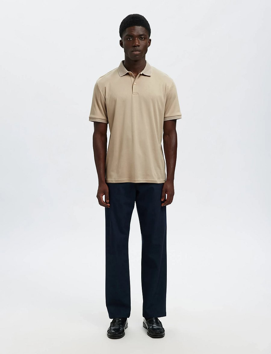 Selected - SLHFAVE BUTTON SS POLO NOOS - polo marškinėliai trumpomis rankovėmis - oatmeal - 3