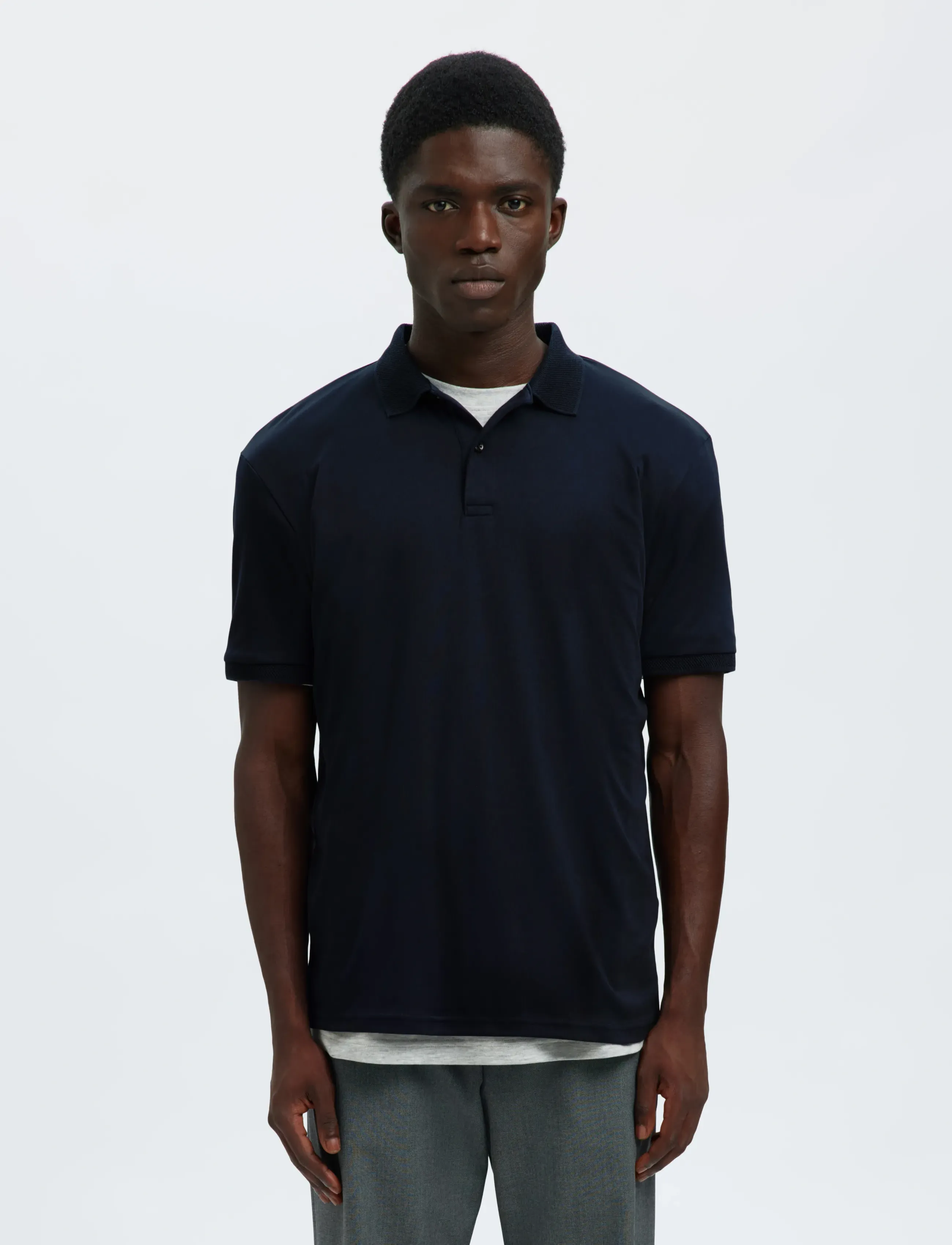 Selected SLHFAVE BUTTON SS POLO NOOS - Kläder - SKY CAPTAIN / navy