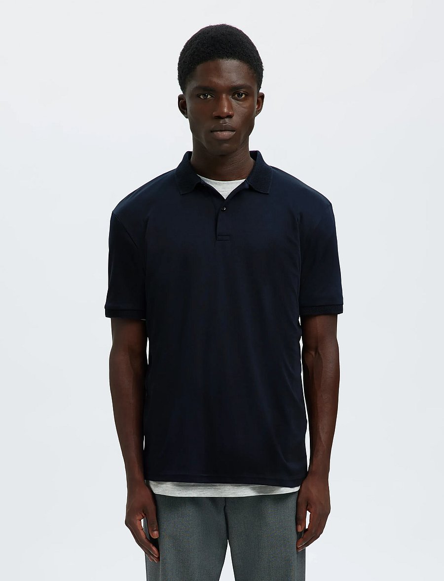 Selected - SLHFAVE BUTTON SS POLO NOOS - kurzärmelig - sky captain - 0