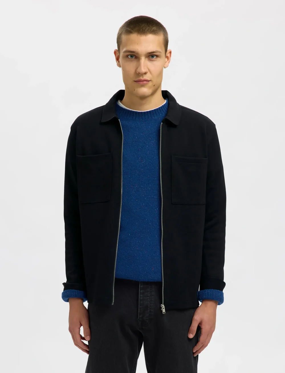 Selected - SLHJACKIE SWEAT ZIP JACKET NOOS - sügisjakid - black - 0