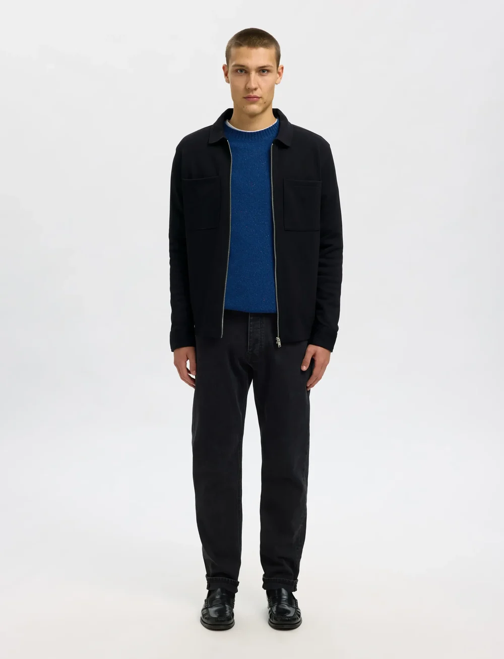 Selected - SLHJACKIE SWEAT ZIP JACKET NOOS - sügisjakid - black - 5