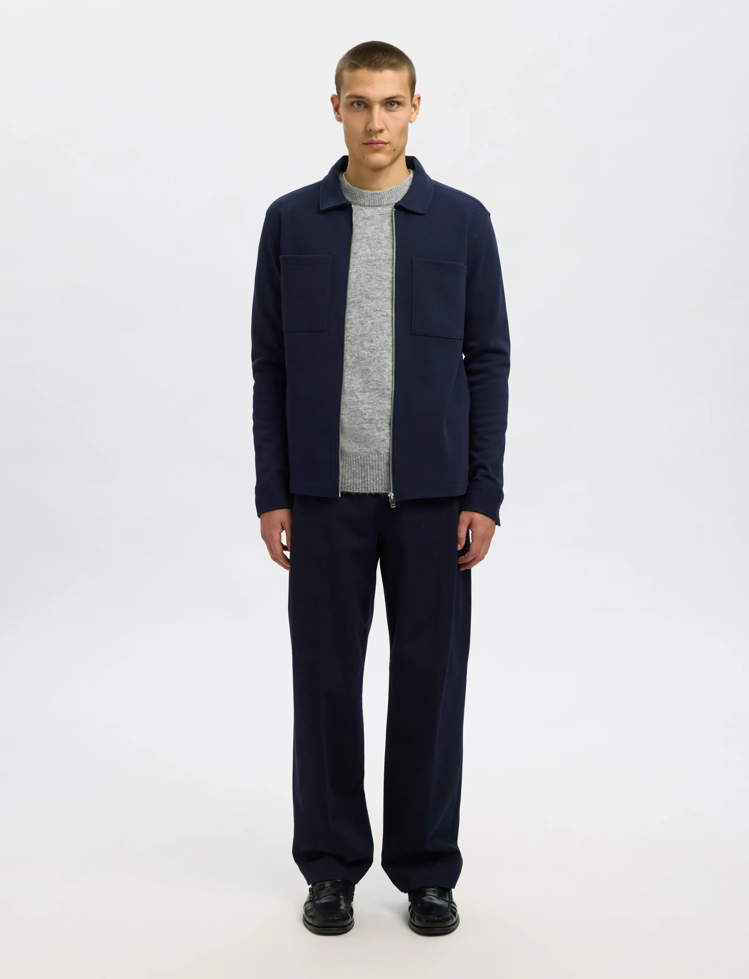 Selected - SLHJACKIE SWEAT ZIP JACKET NOOS - forårsjakker - navy blazer - 5