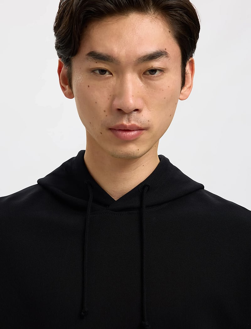 Selected - SLHRELAXLUKE LS SWEAT HOODIE NOOS - kapuutsiga dressipluusid - black - 4