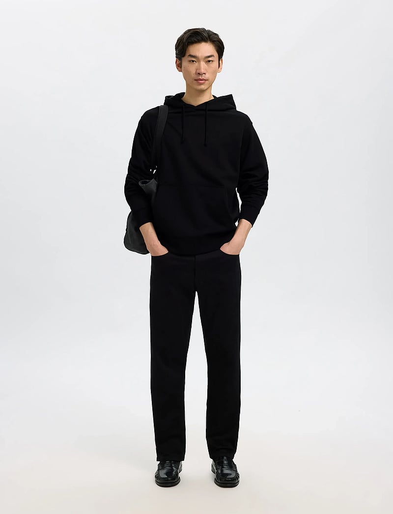 Selected - SLHRELAXLUKE LS SWEAT HOODIE NOOS - kapuutsiga dressipluusid - black - 5