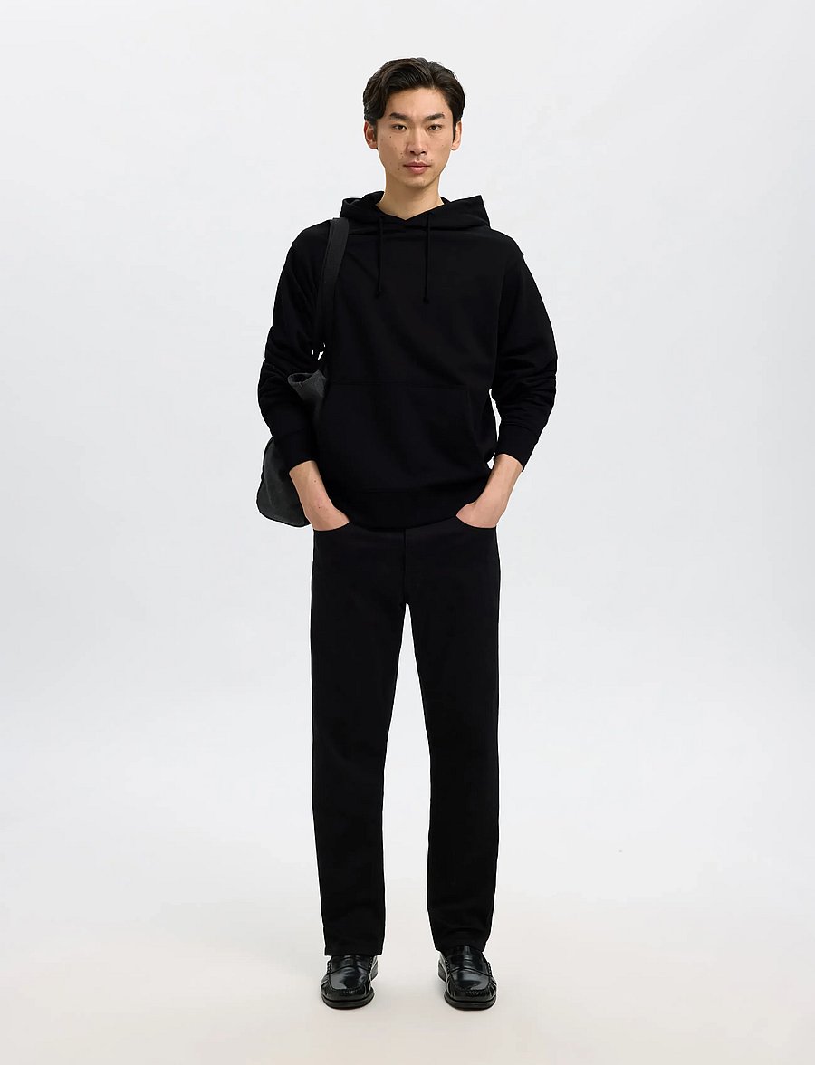 Selected - SLHRELAXLUKE LS SWEAT HOODIE NOOS - kapuzenpullover - black - 5