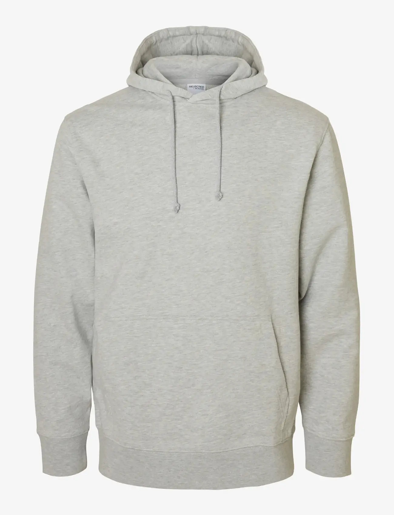 Selected - SLHRELAXLUKE LS SWEAT HOODIE NOOS - hoodies - light grey melange - 1