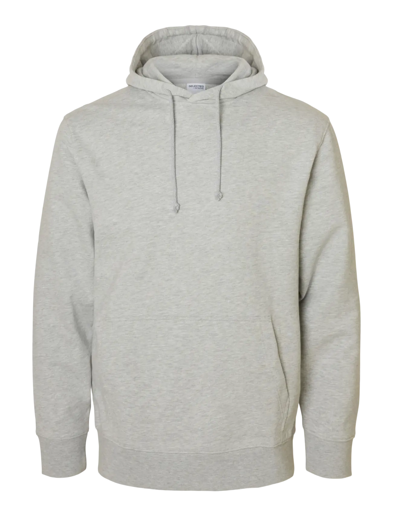 Selected SLHRELAXLUKE LS SWEAT HOODIE NOOS - Sweatshirts & hættetrøjer - LIGHT GREY MELANGE / grey