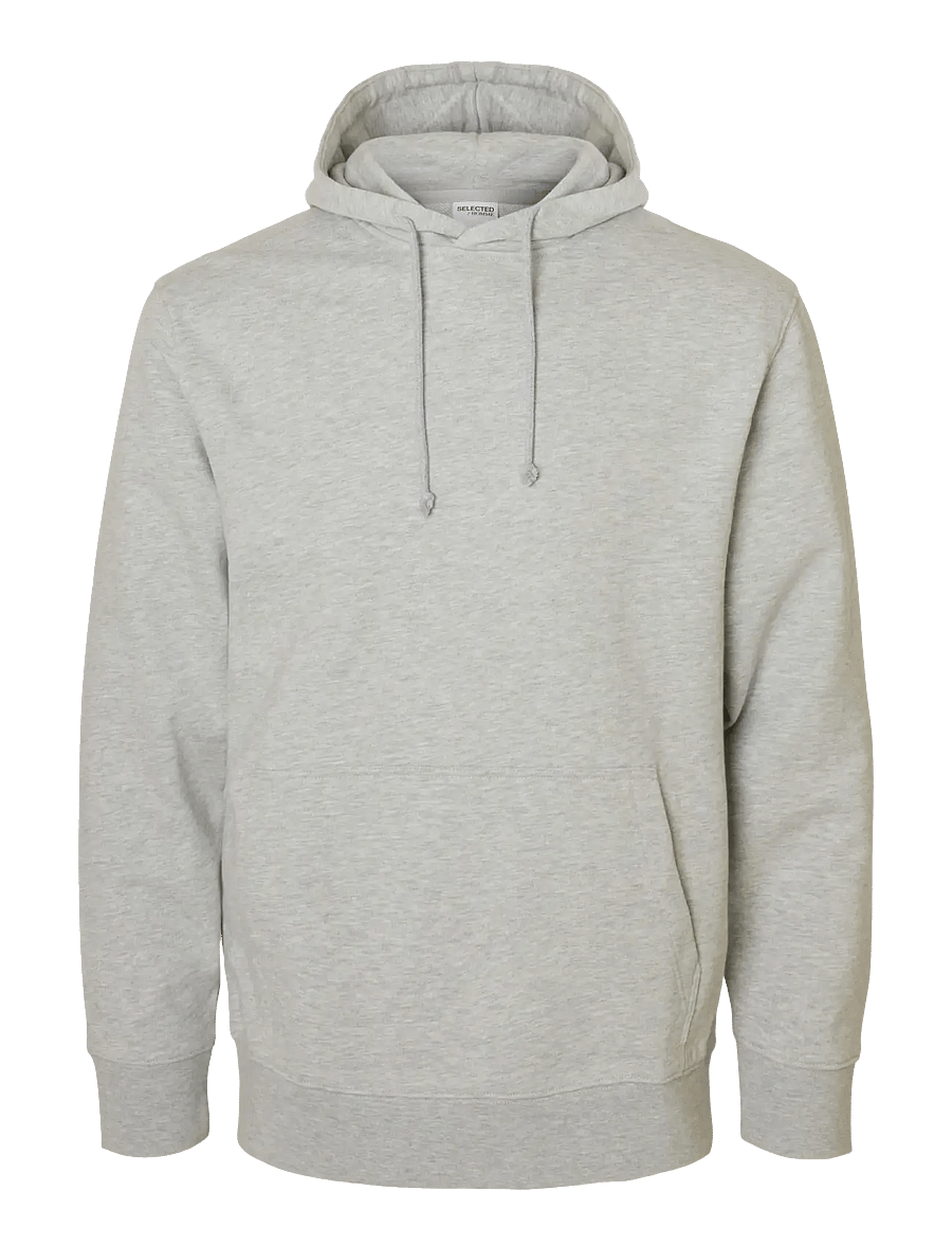 Selected - SLHRELAXLUKE LS SWEAT HOODIE NOOS - kapuzenpullover - light grey melange - 1