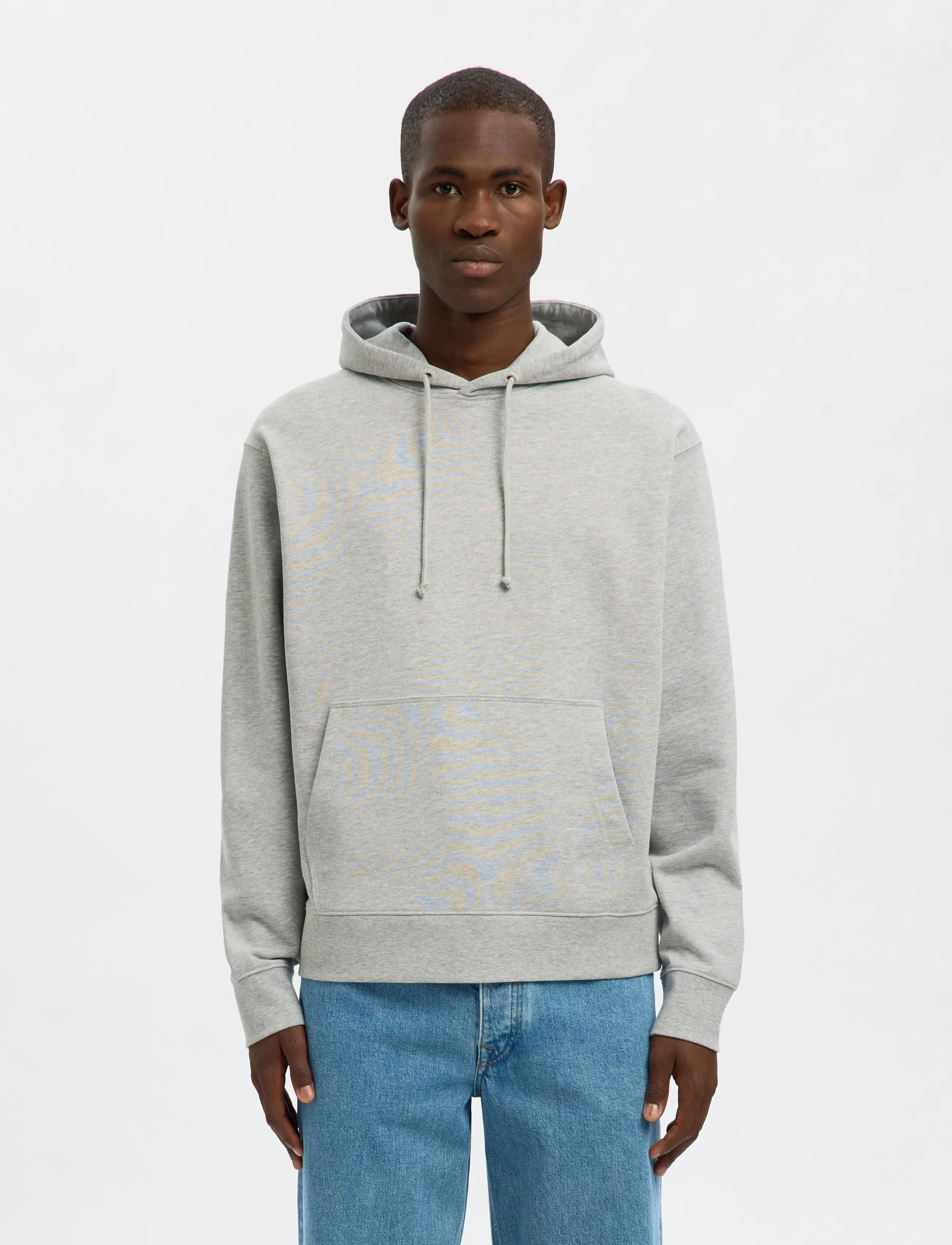 Selected SLHRELAXLUKE LS SWEAT HOODIE NOOS - Looks for less - LIGHT GREY MELANGE / grey