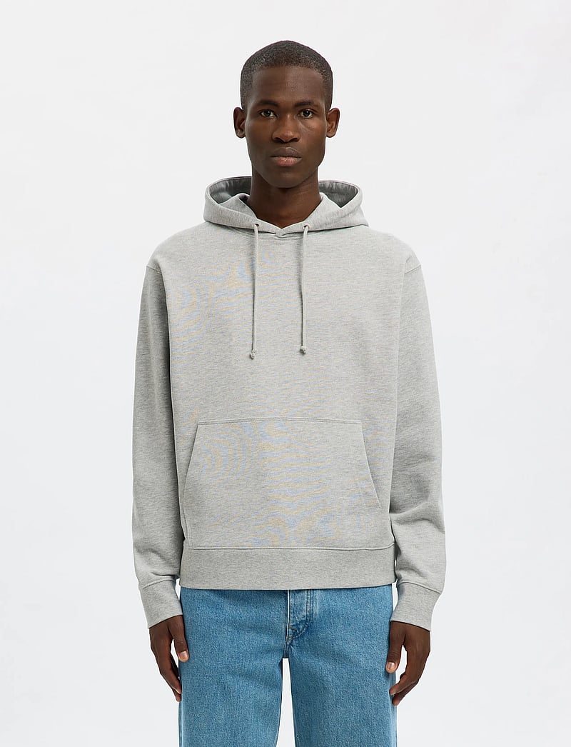 Selected - SLHRELAXLUKE LS SWEAT HOODIE NOOS - kapuutsiga dressipluusid - light grey melange - 0