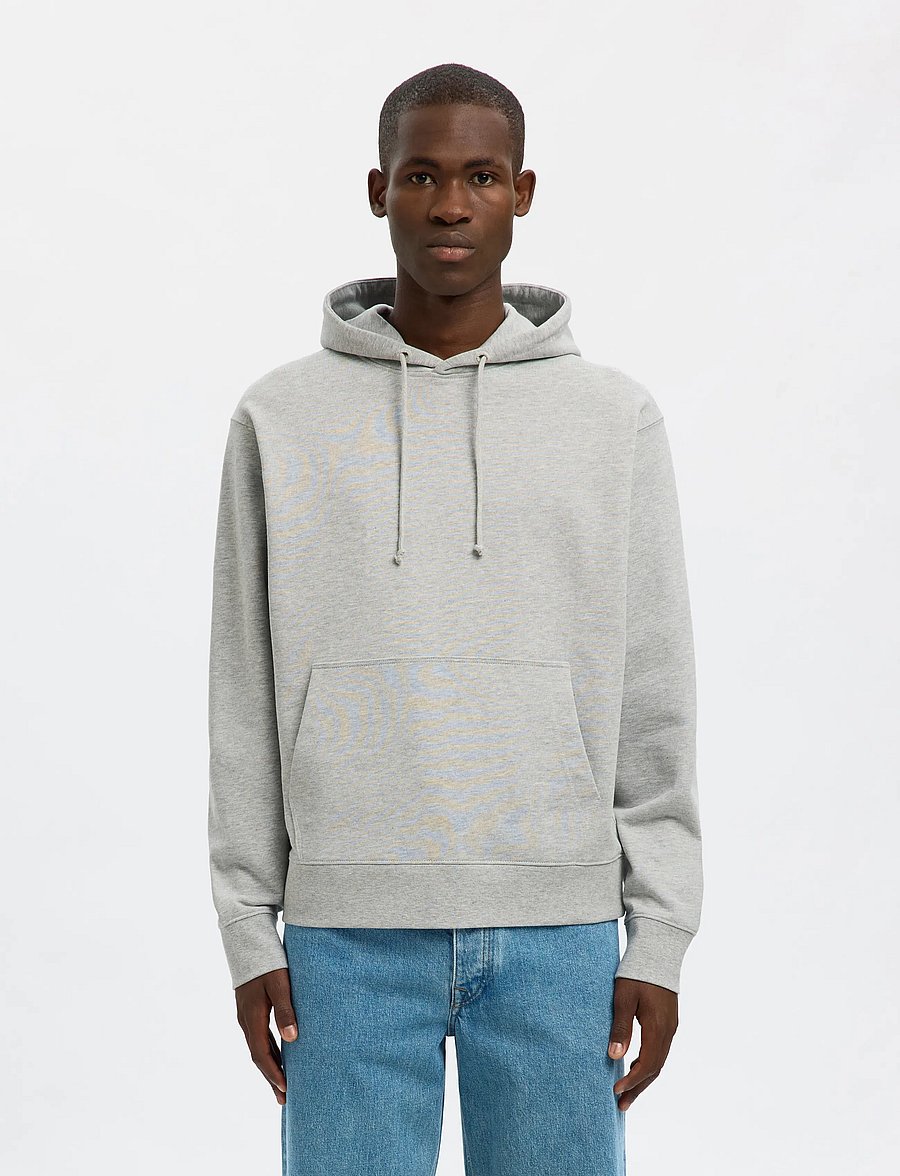 Selected - SLHRELAXLUKE LS SWEAT HOODIE NOOS - kapuzenpullover - light grey melange - 0
