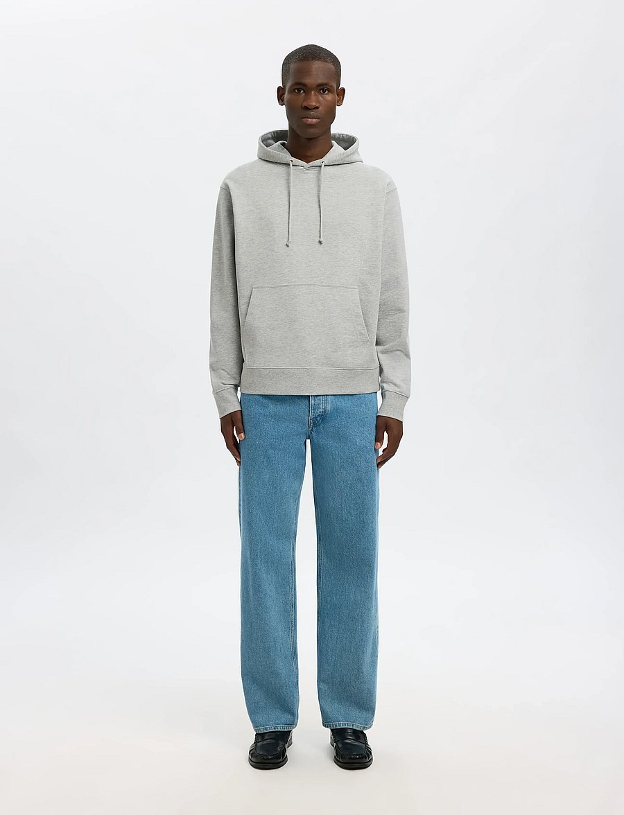 Selected - SLHRELAXLUKE LS SWEAT HOODIE NOOS - kapuzenpullover - light grey melange - 3