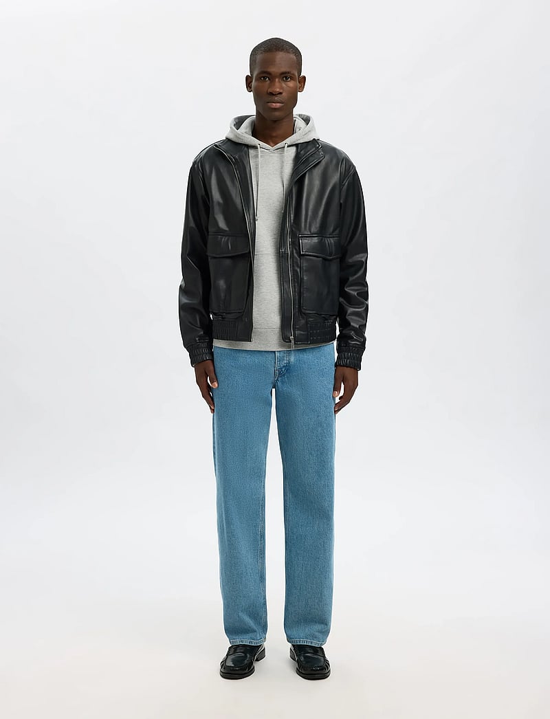 Selected - SLHRELAXLUKE LS SWEAT HOODIE NOOS - kapuutsiga dressipluusid - light grey melange - 5