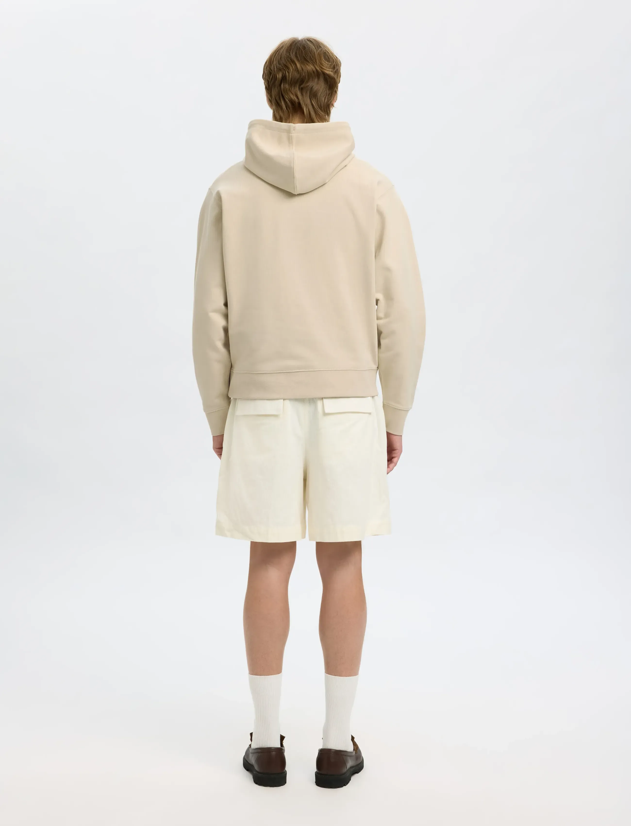 Selected - SLHRELAXLUKE LS SWEAT HOODIE NOOS - sweatshirts - oatmeal - 3