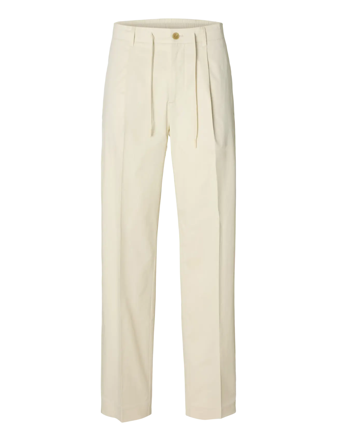 Selected SLH190-REG TAPE LEROY PLEAT JARI PNT NOO - Rennot housut - BIRCH / cream