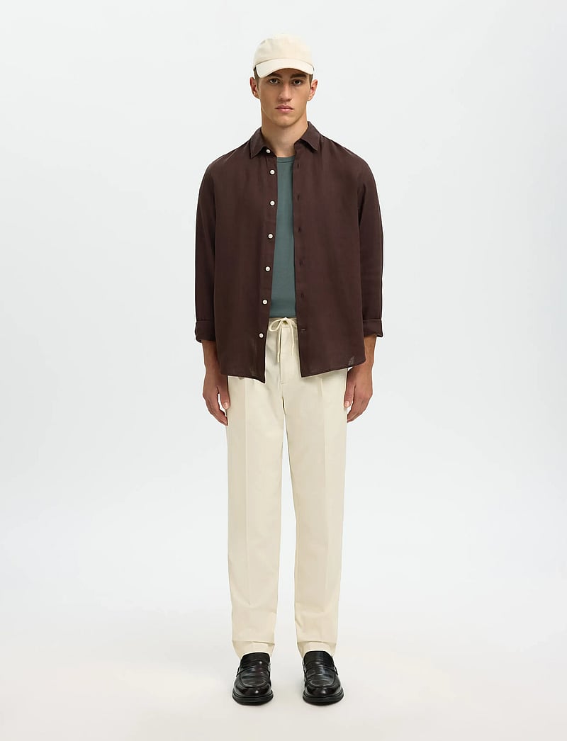 Selected - SLH190-REG TAPE LEROY PLEAT JARI PNT NOO - casual - birch - 3