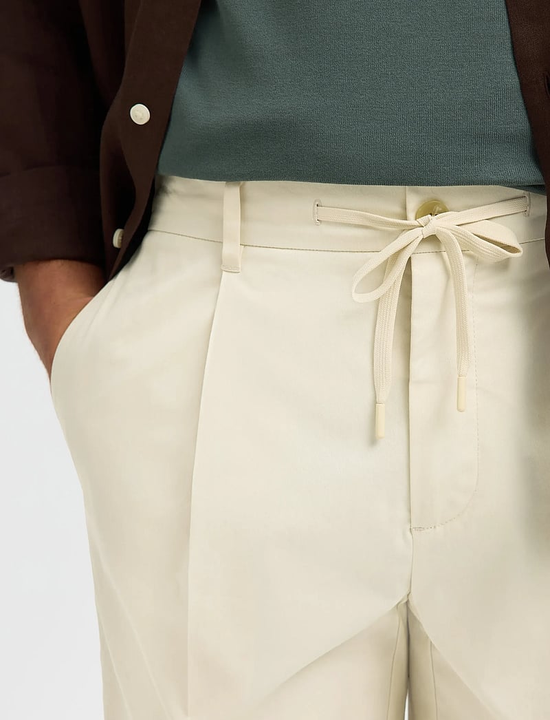 Selected - SLH190-REG TAPE LEROY PLEAT JARI PNT NOO - casual - birch - 4