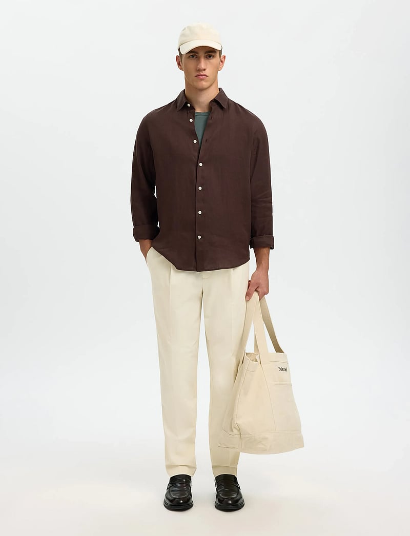 Selected - SLH190-REG TAPE LEROY PLEAT JARI PNT NOO - casual - birch - 5