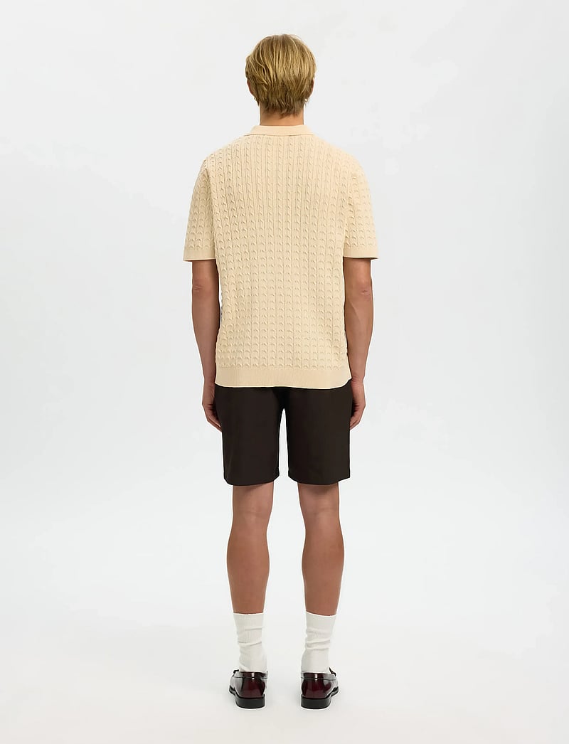 Selected - SLHMATTIS SS KNIT NEW CABLE POLO - kurzärmelig - angora - 2