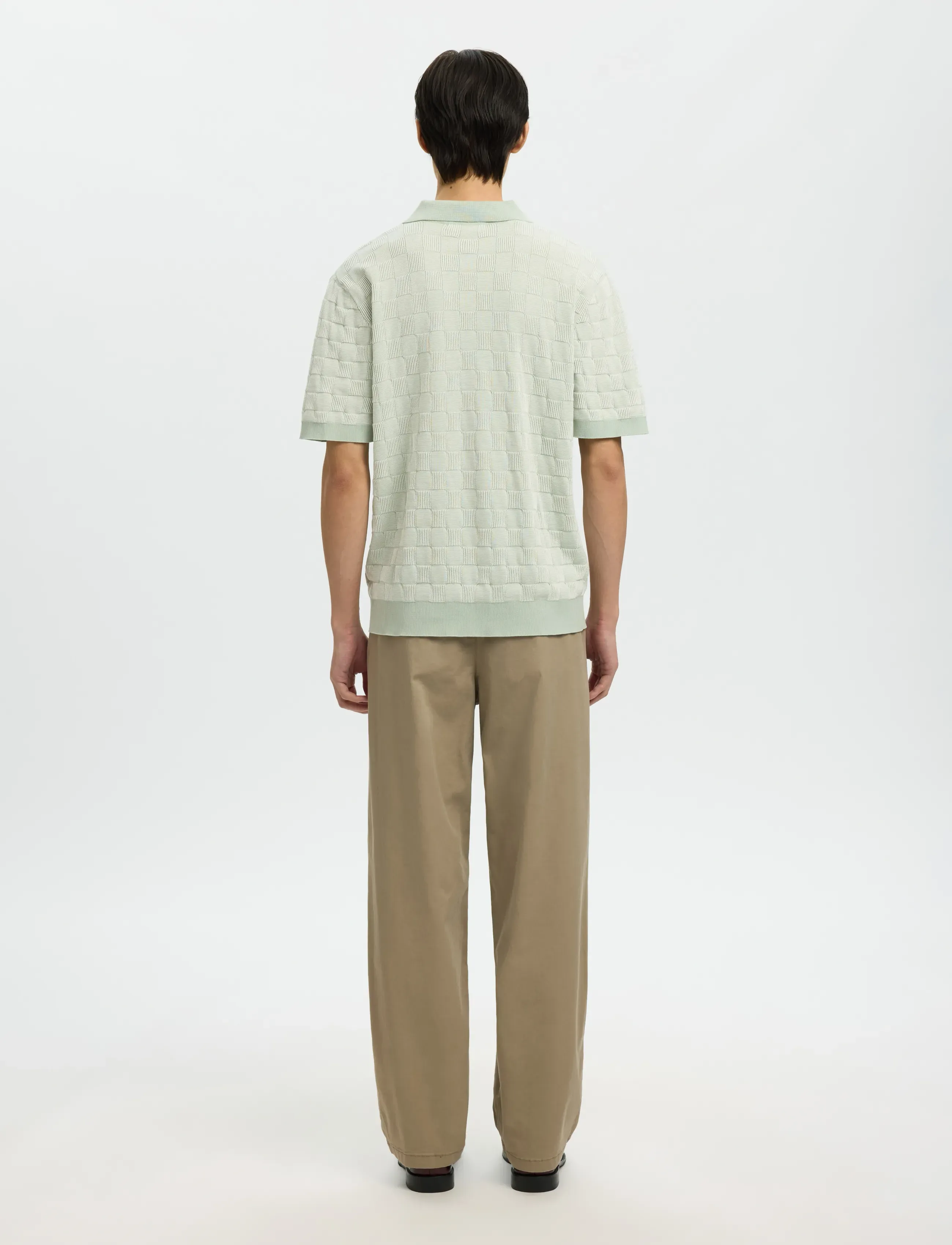 Selected - SLHMILAS SS KNIT RELAXED COLOR OPEN POLO - shop efter anledning - aqua gray - 2