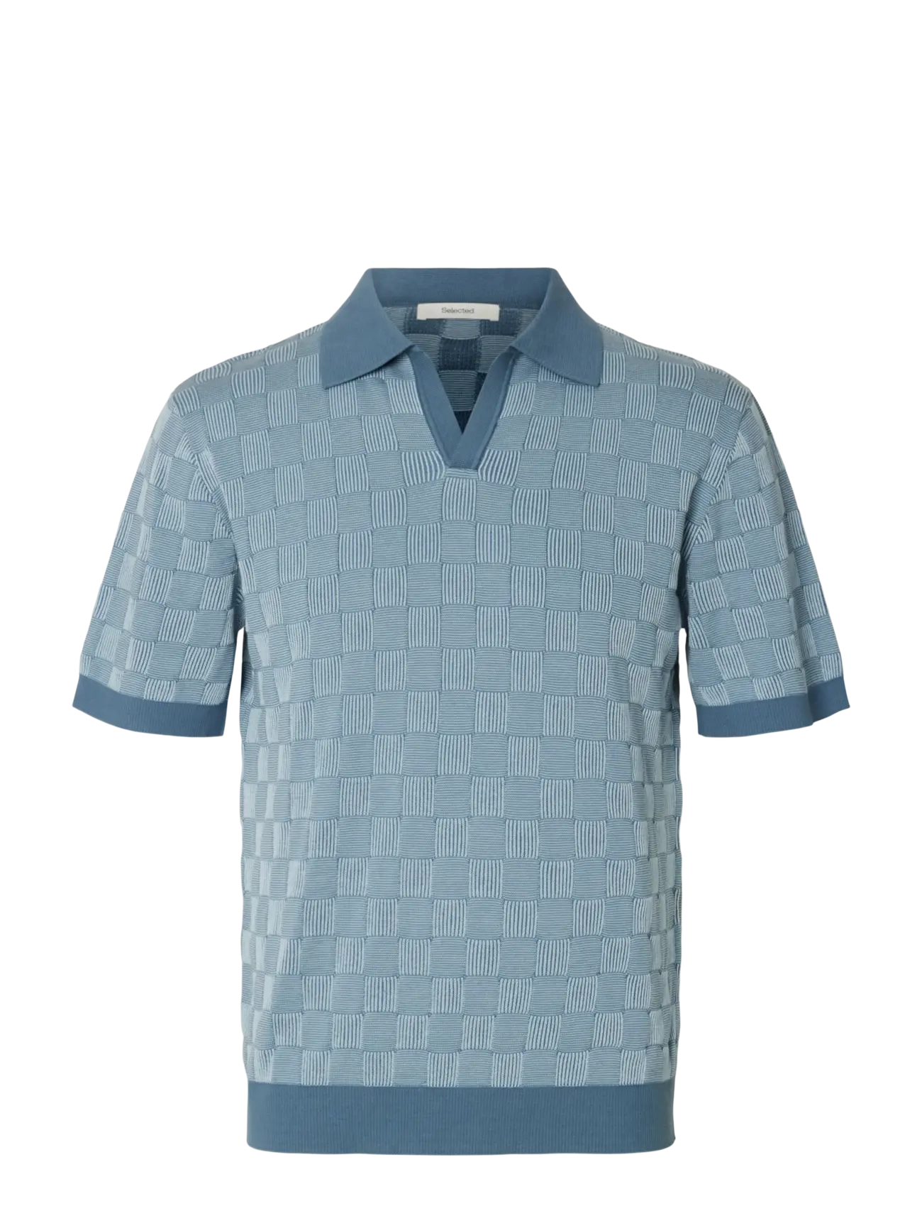 Selected SLHMILAS SS KNIT RELAXED COLOR OPEN POLO - Kampaania - BLUE MIRAGE / blue
