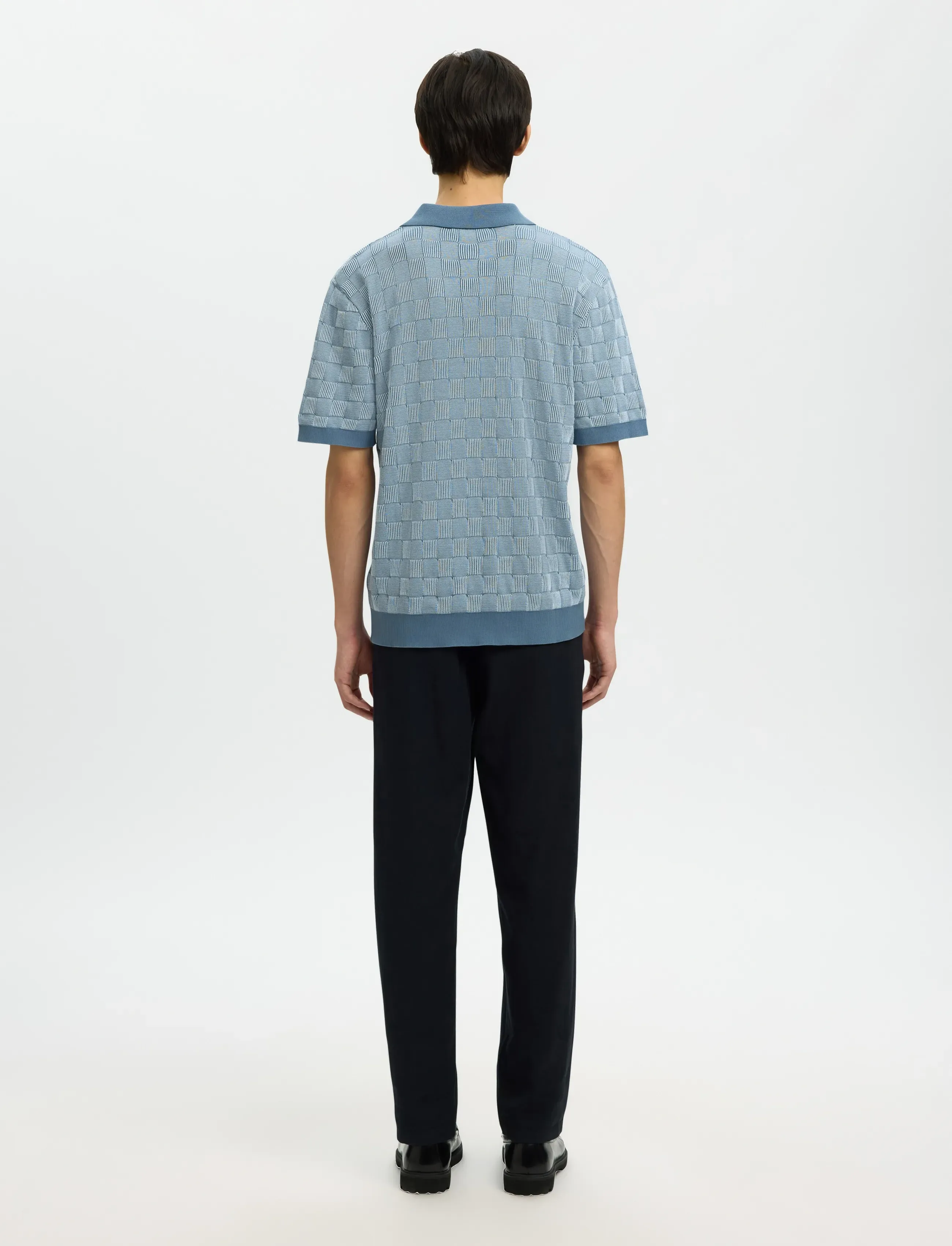 Selected - SLHMILAS SS KNIT RELAXED COLOR OPEN POLO - polostrik - blue mirage - 2