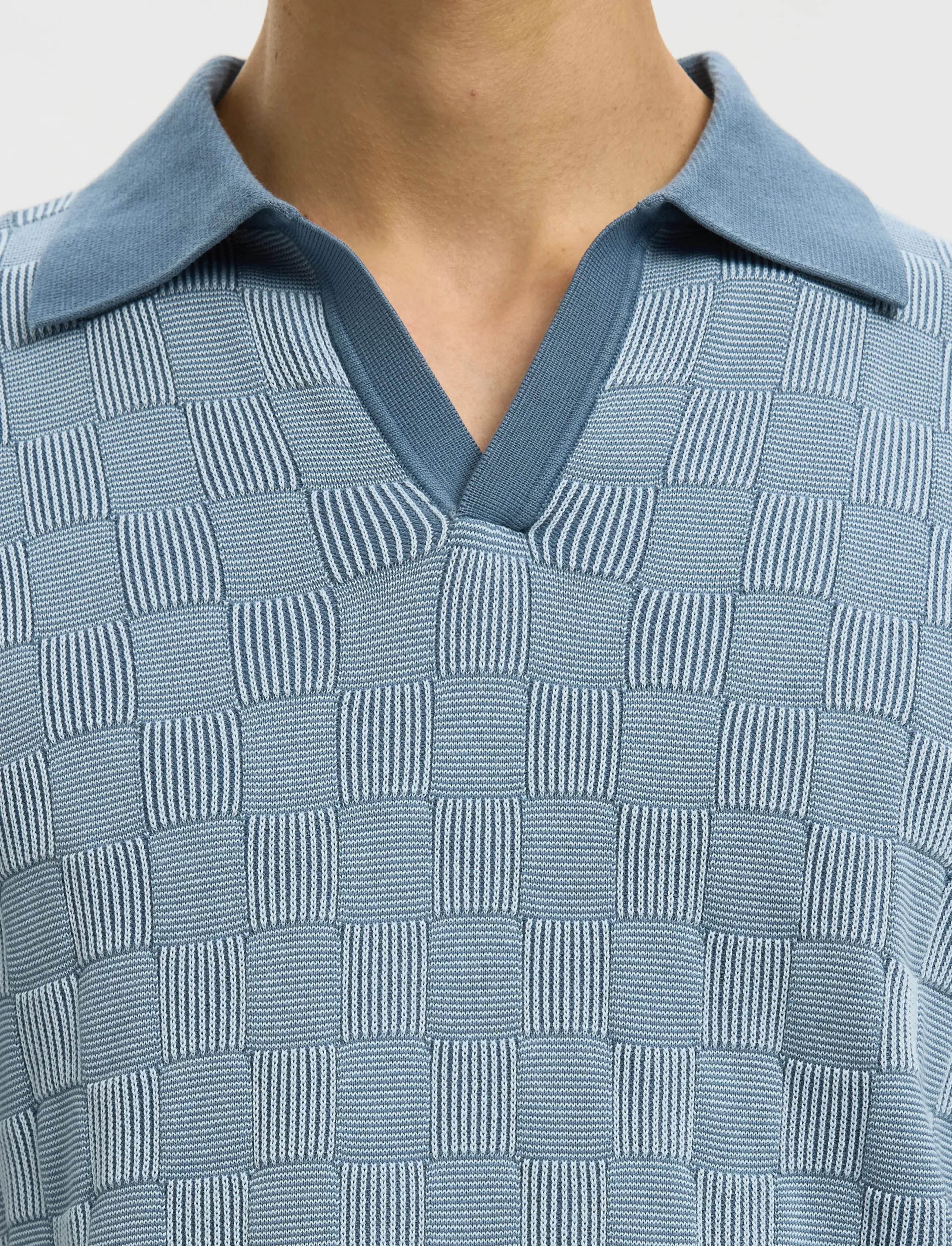 Selected - SLHMILAS SS KNIT RELAXED COLOR OPEN POLO - polostrik - blue mirage - 4