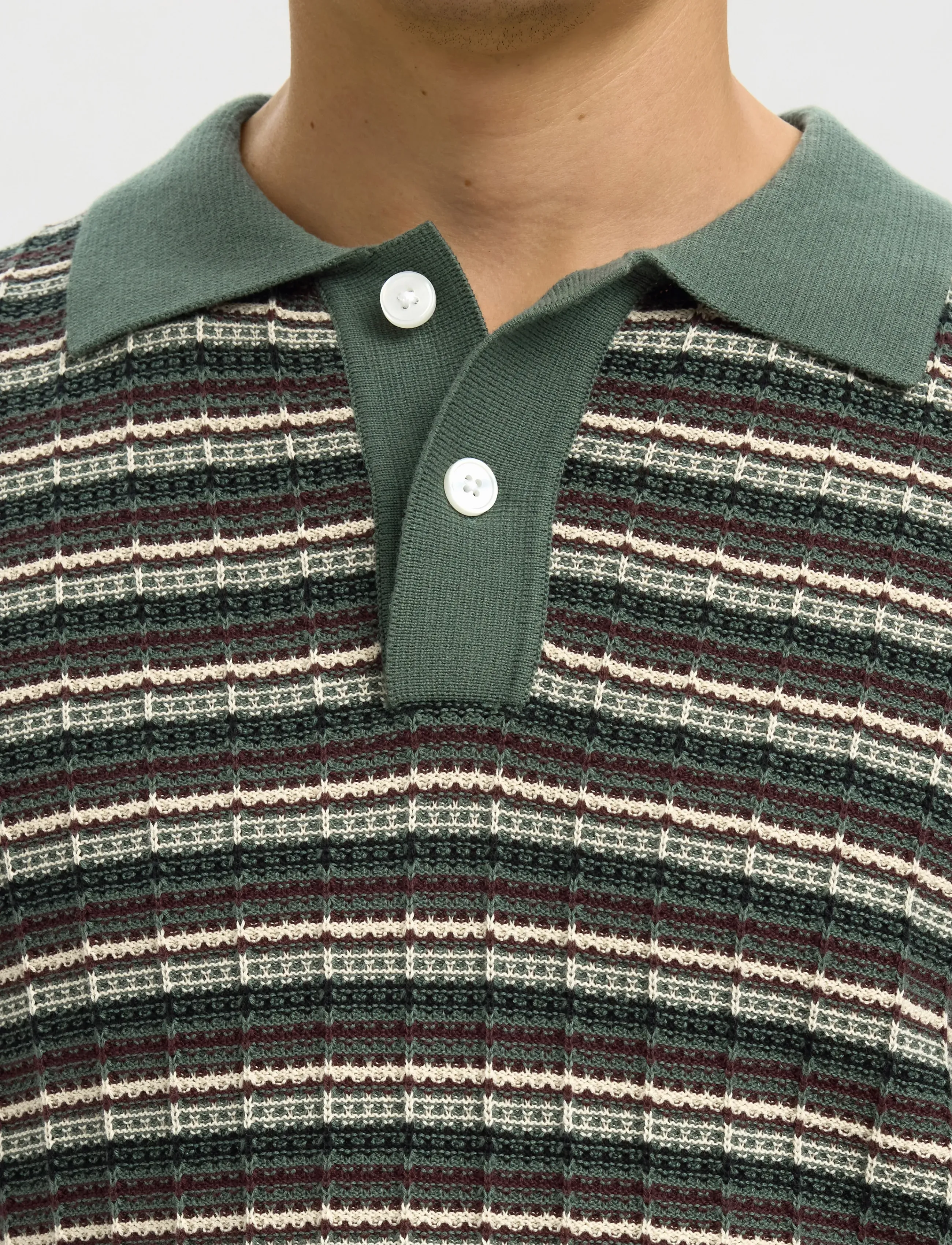 Selected - SLHDANE SS KNIT COLOR STRUCTURE POLO - kootud polosärgid - balsam green - 4