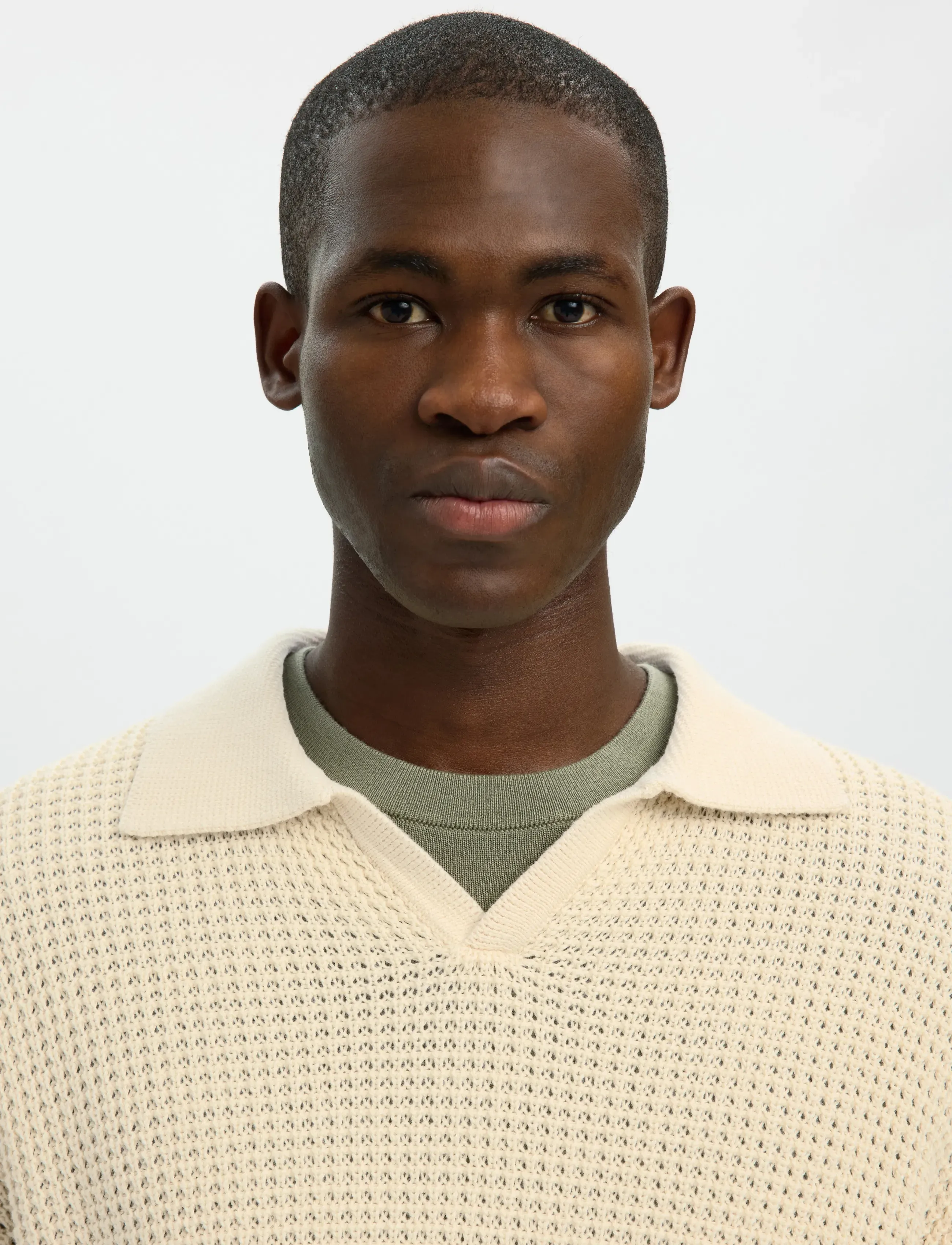 Selected - SLHDERECK LIGHT KNIT RELAXED OPEN POLO - poloer i strik med lange ærmer - angora - 4