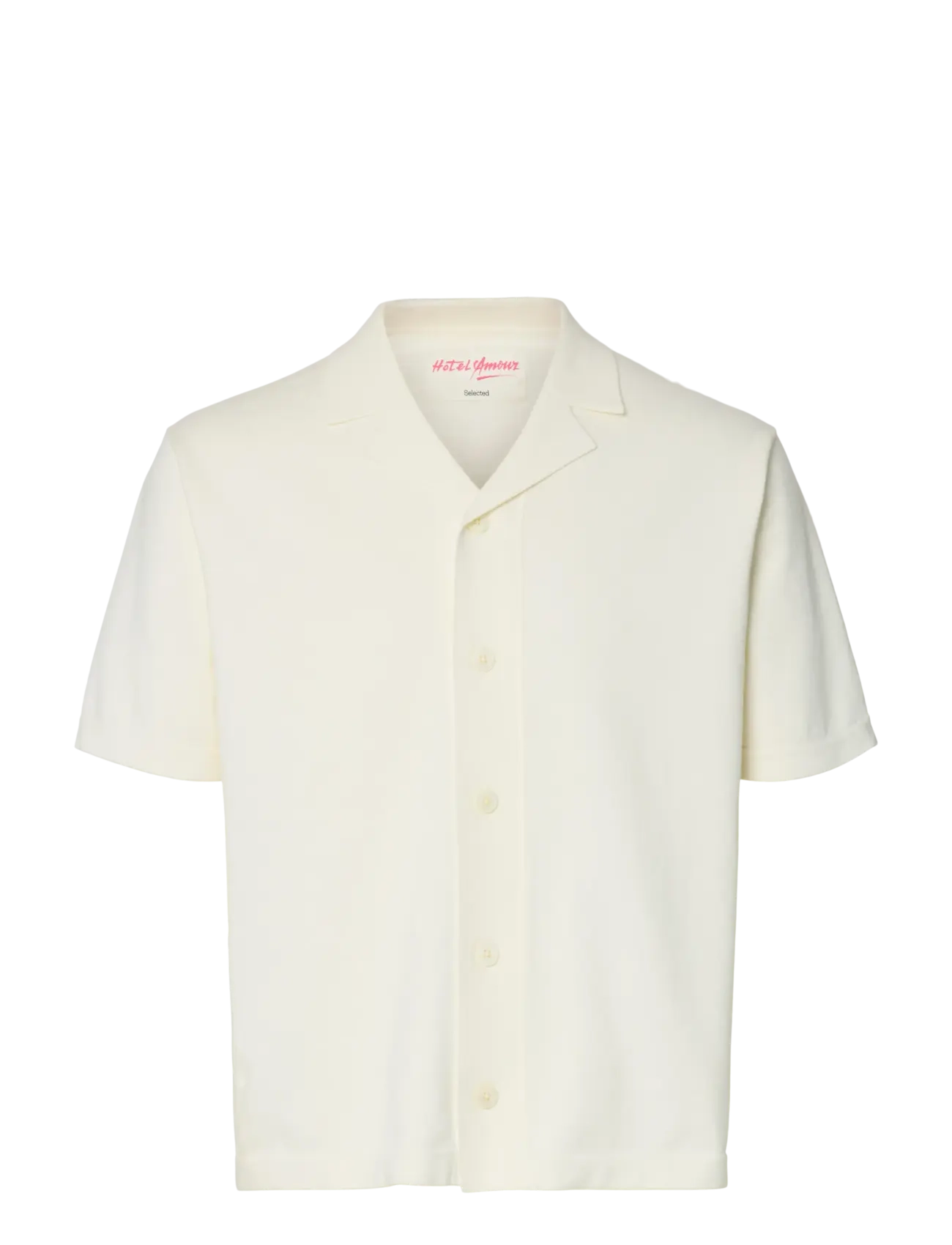 Selected SLHAMOUR INTARSIA RELAXED POLO CARDIGAN - Strickmode - EGRET / cream