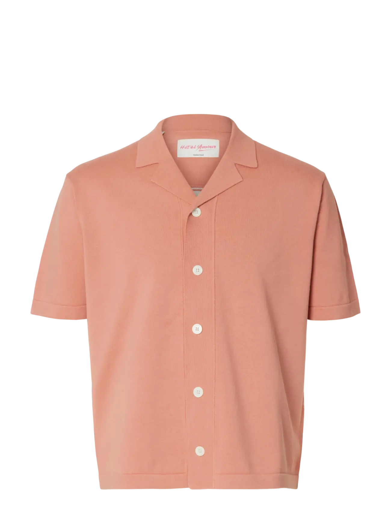 Selected SLHAMOUR INTARSIA RELAXED POLO CARDIGAN - Tøj - ROSE DAWN / pink/rose