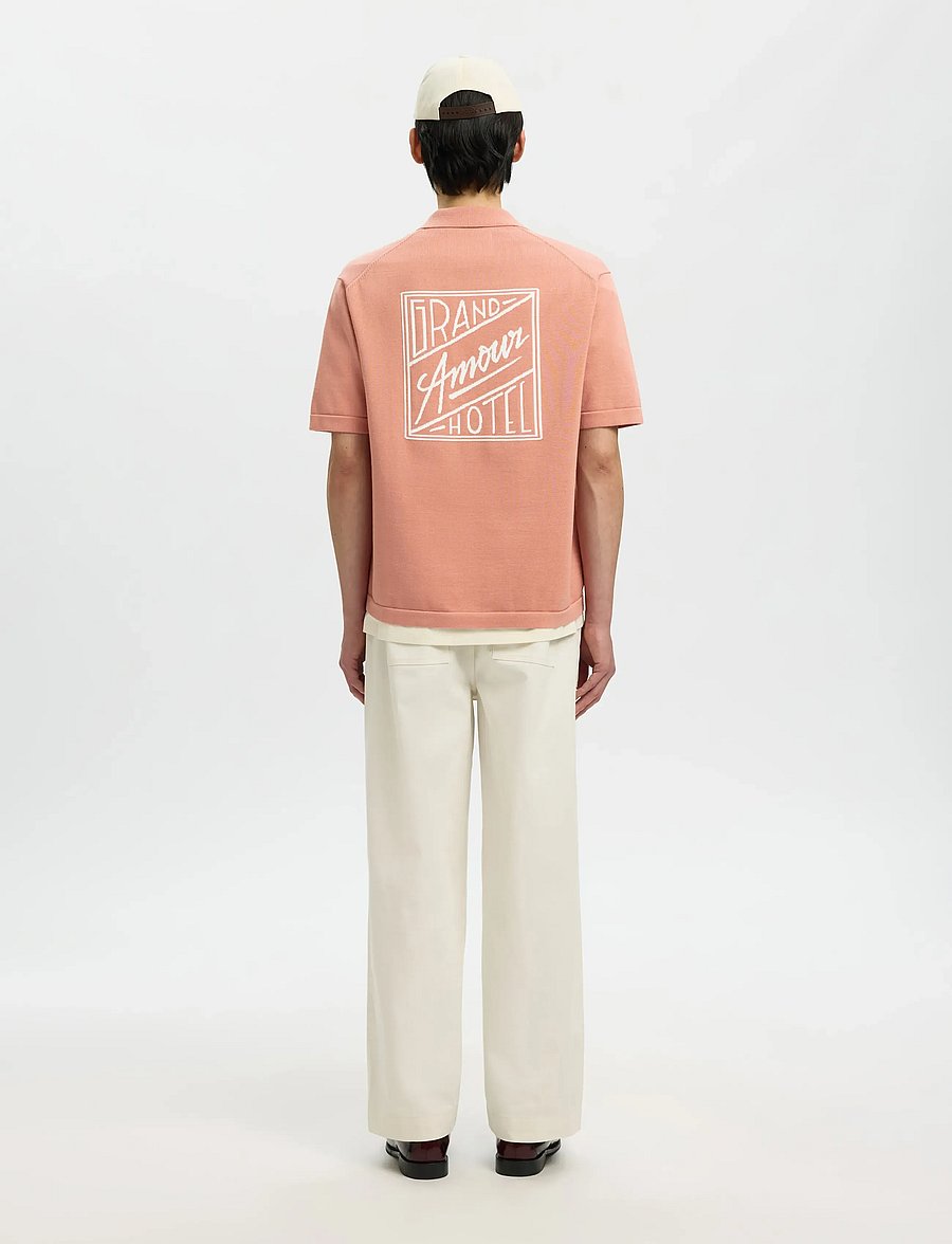 Selected - SLHAMOUR INTARSIA RELAXED POLO CARDIGAN - kootud polosärgid - rose dawn - 3