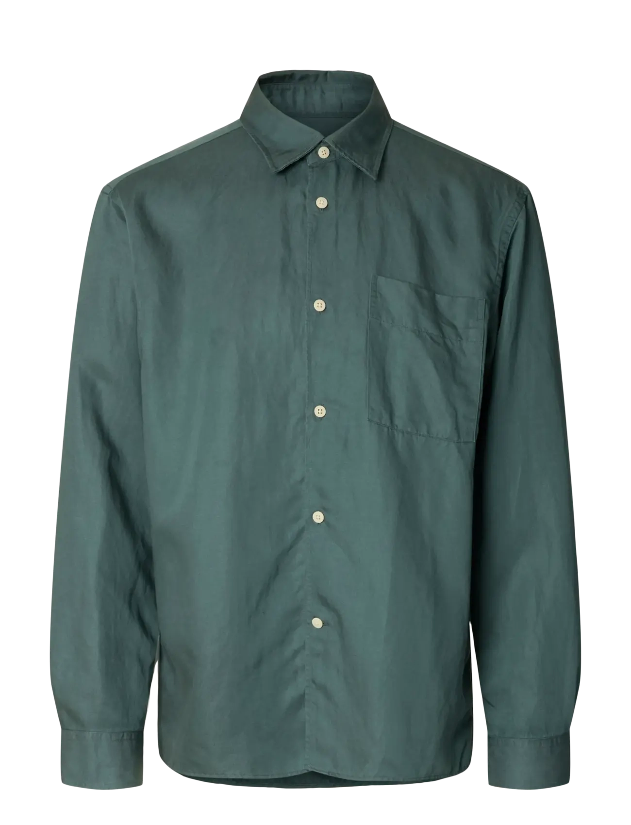 Selected SLHRLXMIKA TENCEL BLEND LS SHIRT - Kauluspaidat - BALSAM GREEN / green