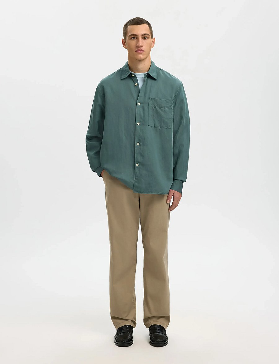 Selected - SLHRLXMIKA TENCEL BLEND LS SHIRT - freizeithemden - balsam green - 3