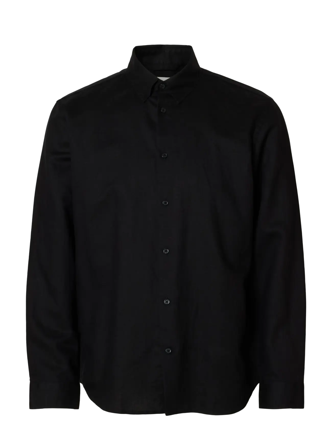 Selected SLMREGCLAUS CLAY LINENBLEND LS SHT NOOS - Skjorter - BLACK / black