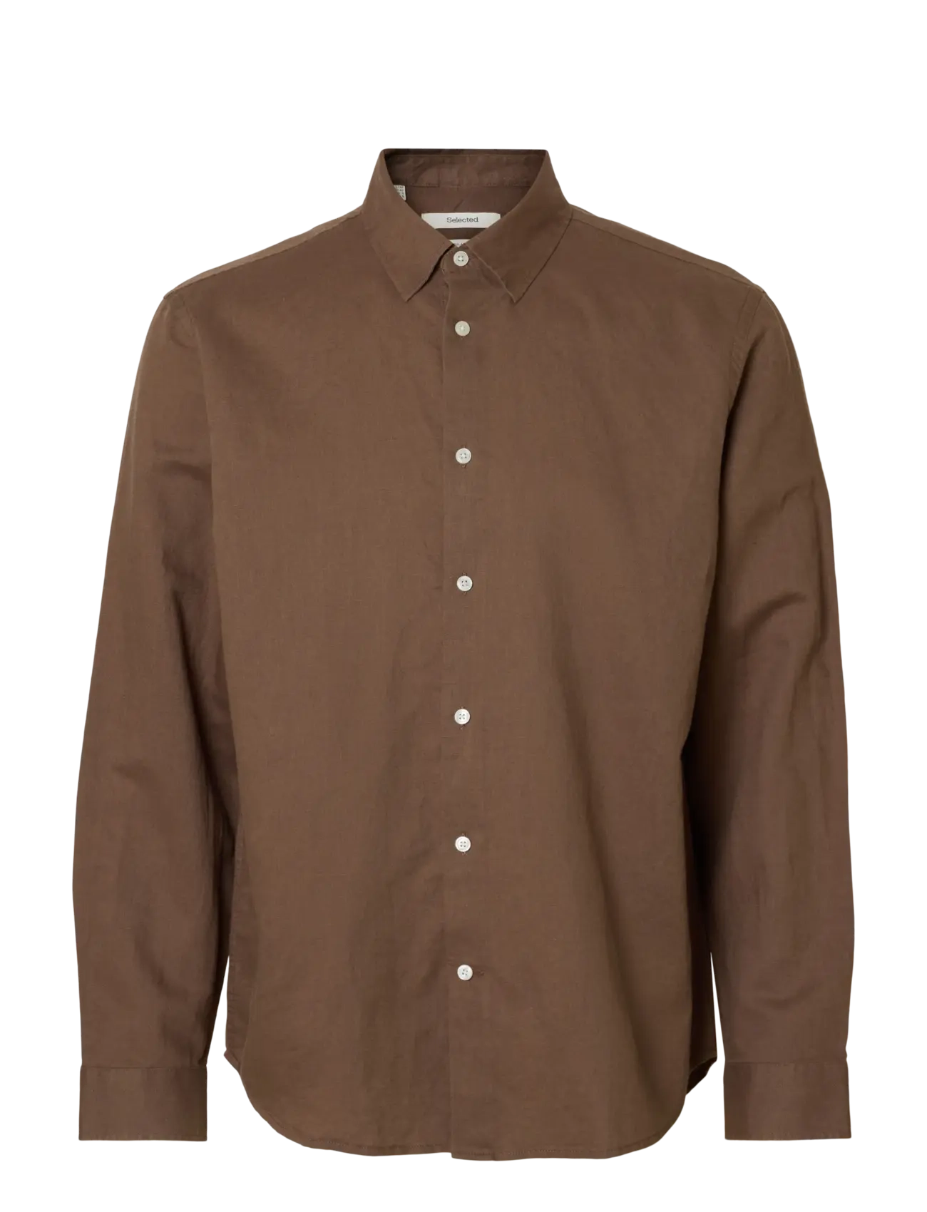 Selected SLMREGCLAY LINENBLEND LS SHIRT CLA NOOS - Skjorter - CHOCOLATE CHIP / brown