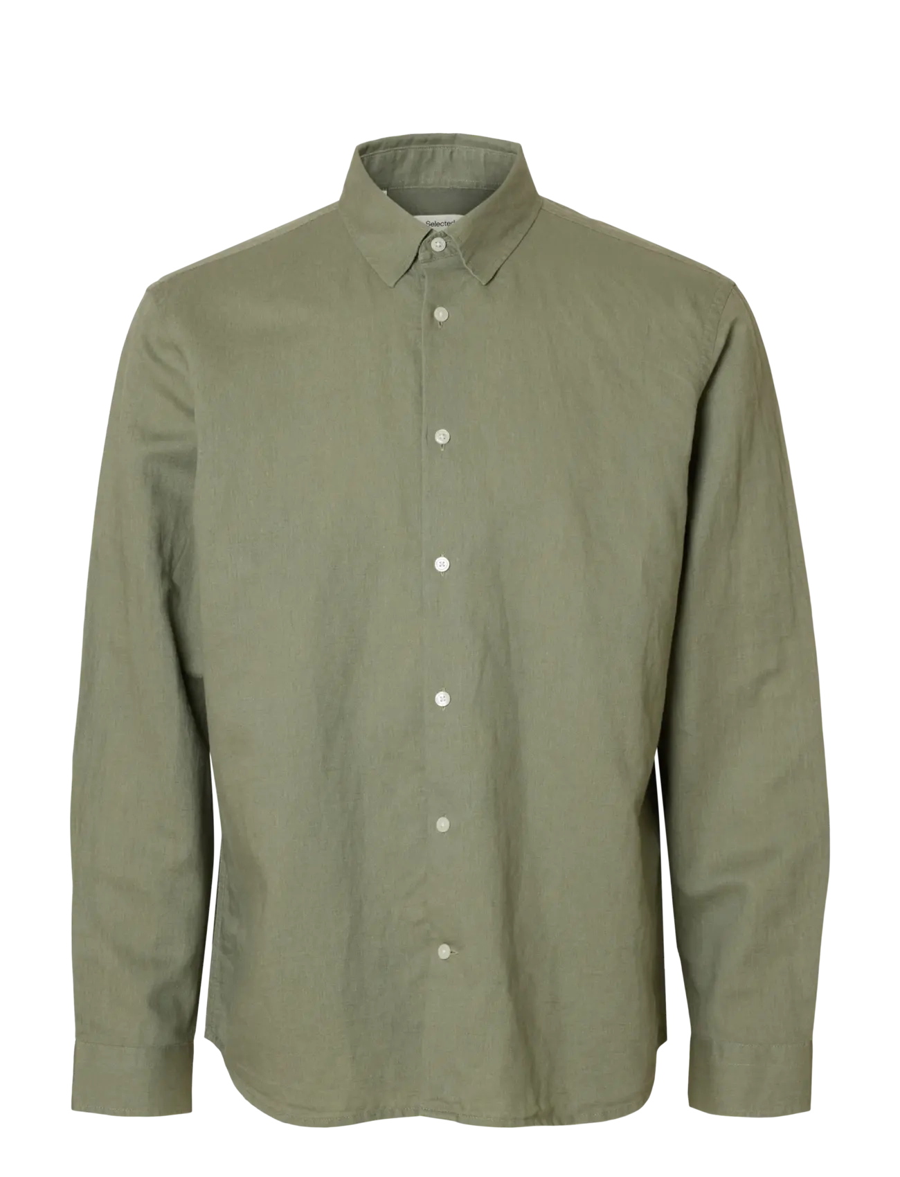Selected SLMREGCLAY LINENBLEND LS SHIRT CLA NOOS - Skjorter - VETIVER / khaki/green