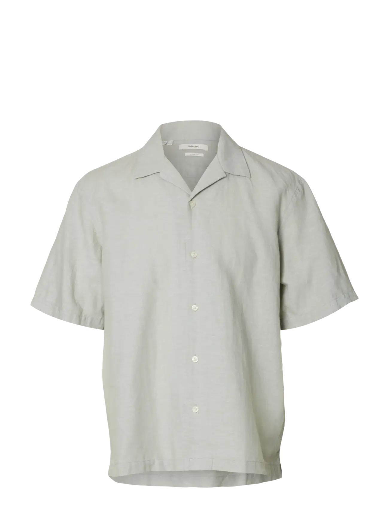 Selected SLMRLXCLAY LINENBLEND SS SHIRT RES NOOS - Linased särgid - AQUA GRAY / grey