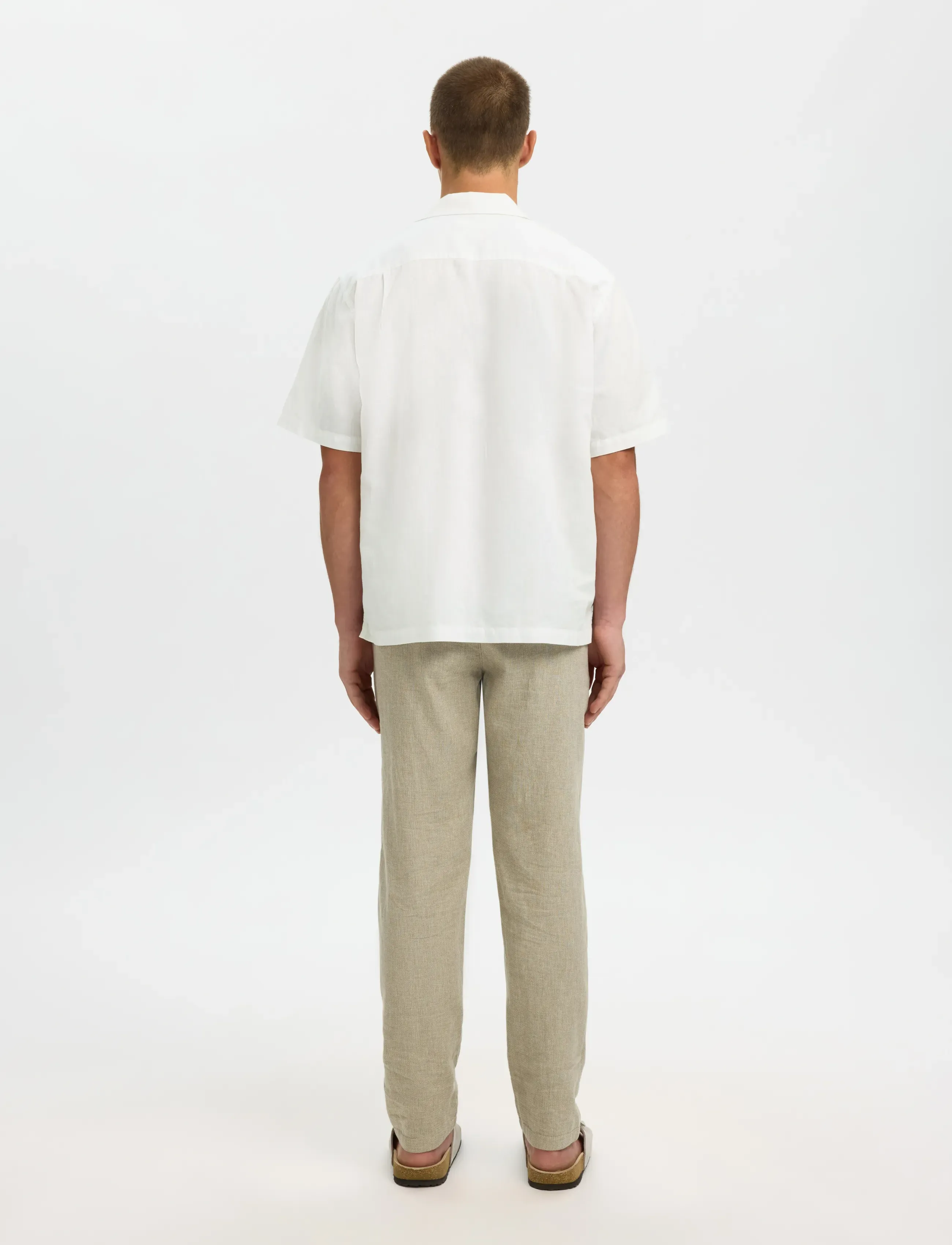 Selected - SLMRLXCLAY LINENBLEND SS SHIRT RES NOOS - chemises de lin - bright white - 2