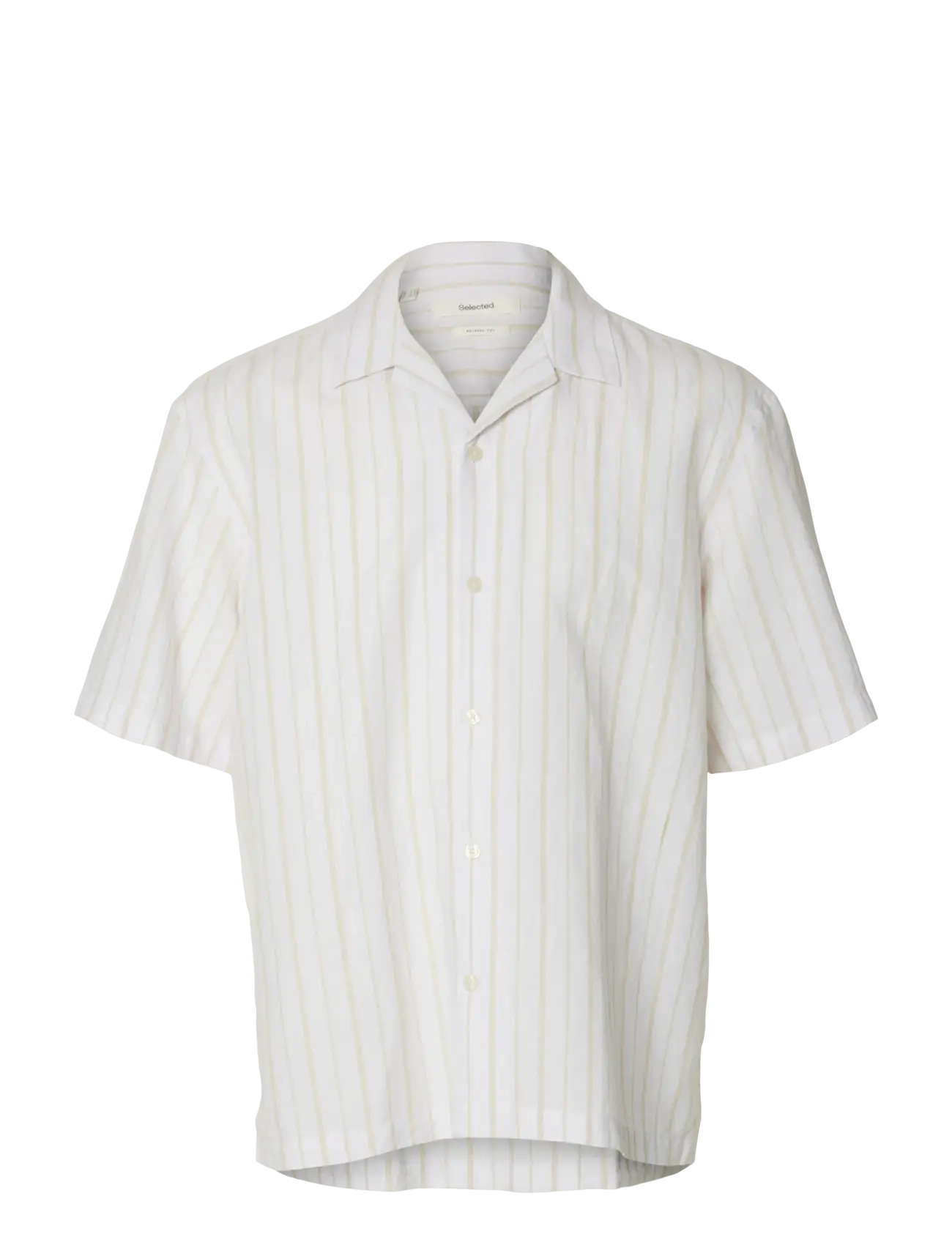 Selected SLMRLXCLAY LINENBLEND SS SHIRT RES NOOS - Kleidung - BRIGHT WHITE / white