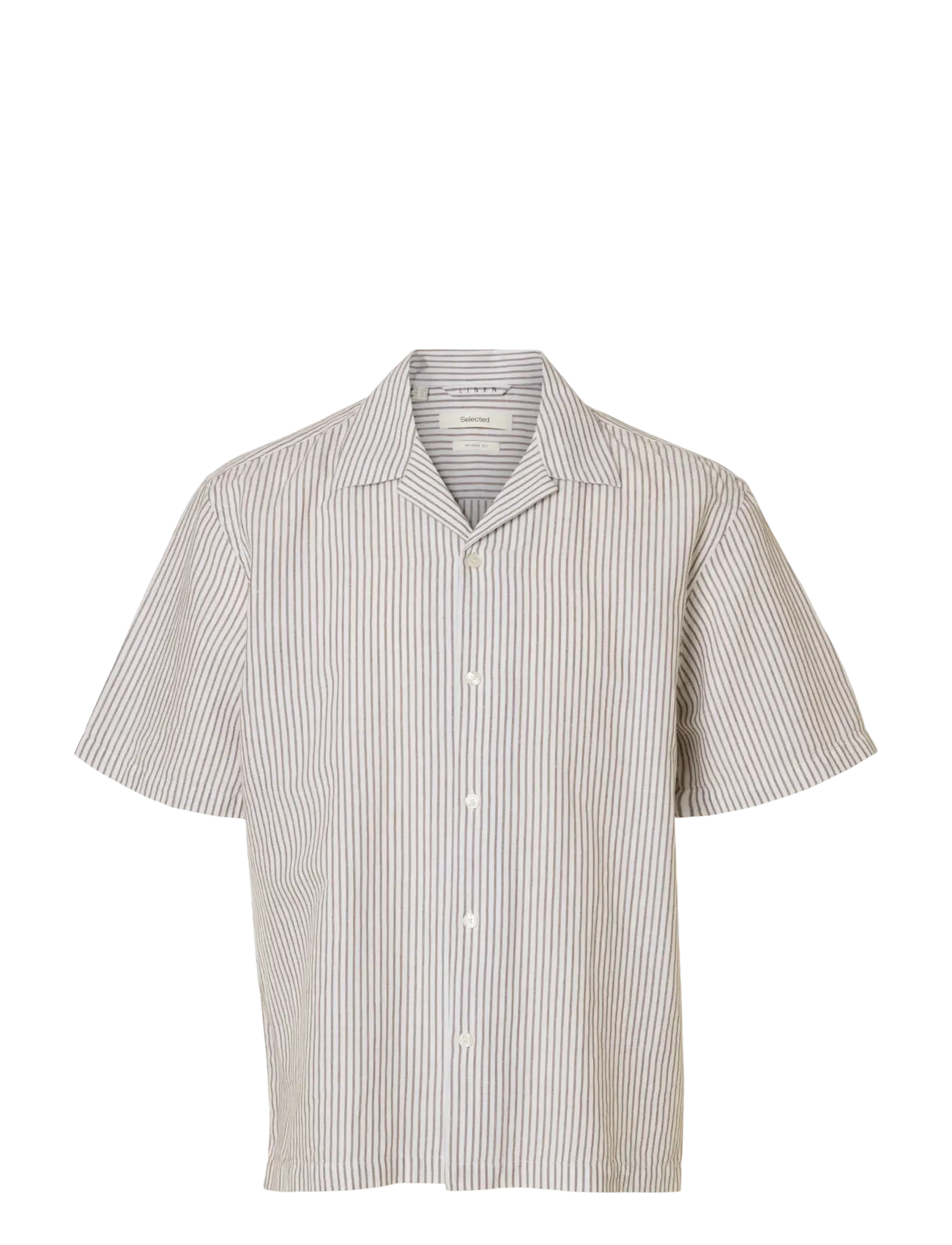 Selected SLMRLXCLAY LINENBLEND SS SHIRT RES NOOS - Kleidung - BRIGHT WHITE / white