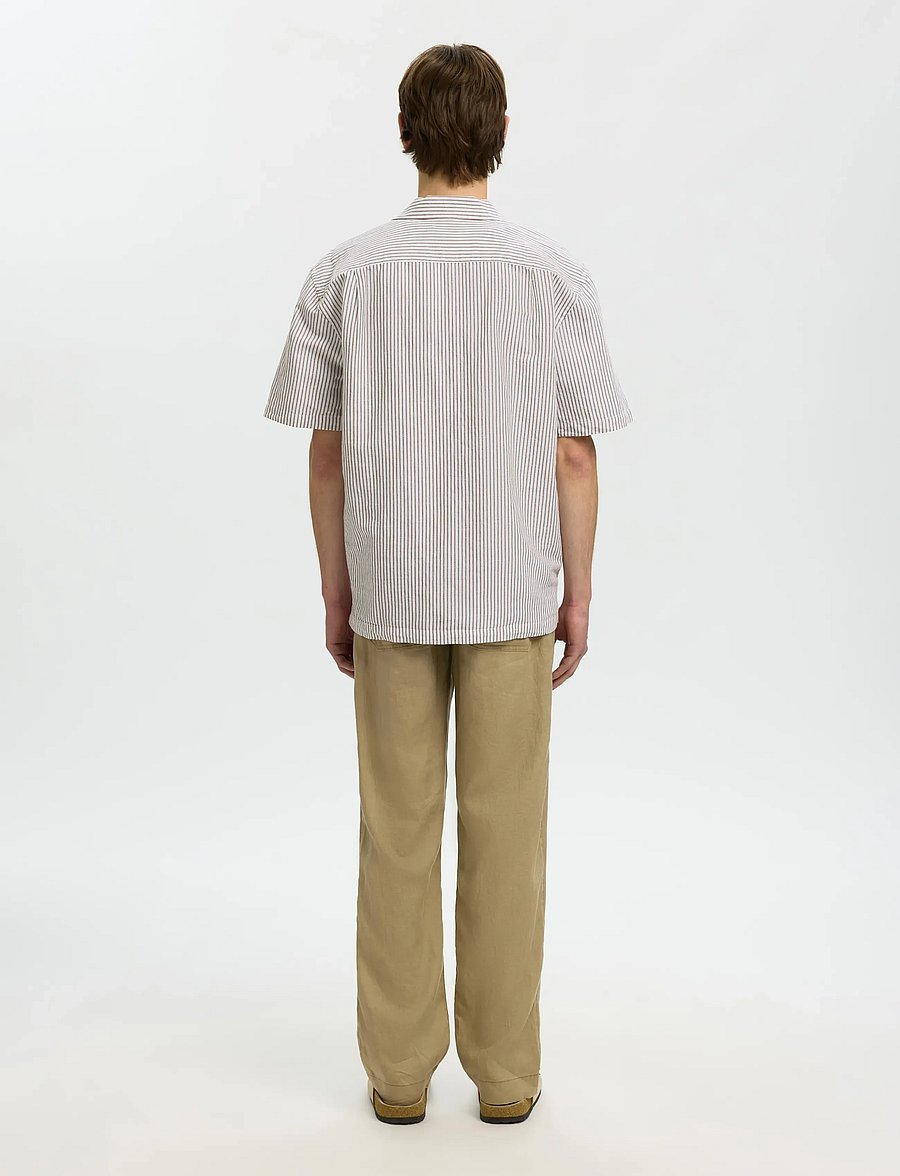 Selected - SLMRLXCLAY LINENBLEND SS SHIRT RES NOOS - leinenhemden - bright white - 2