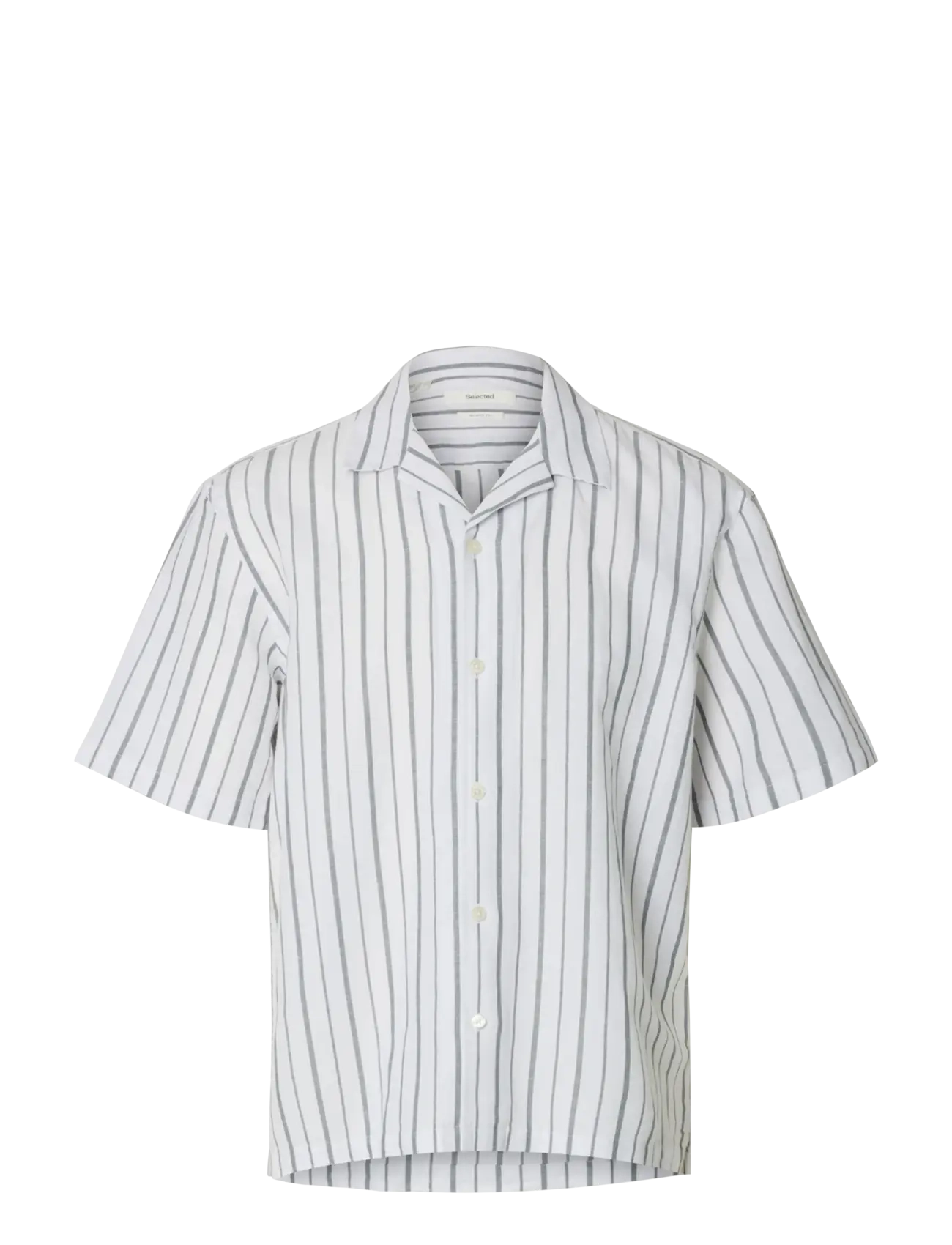 Selected SLMRLXCLAY LINENBLEND SS SHIRT RES NOOS - Kortærmede skjorter - BRIGHT WHITE / white