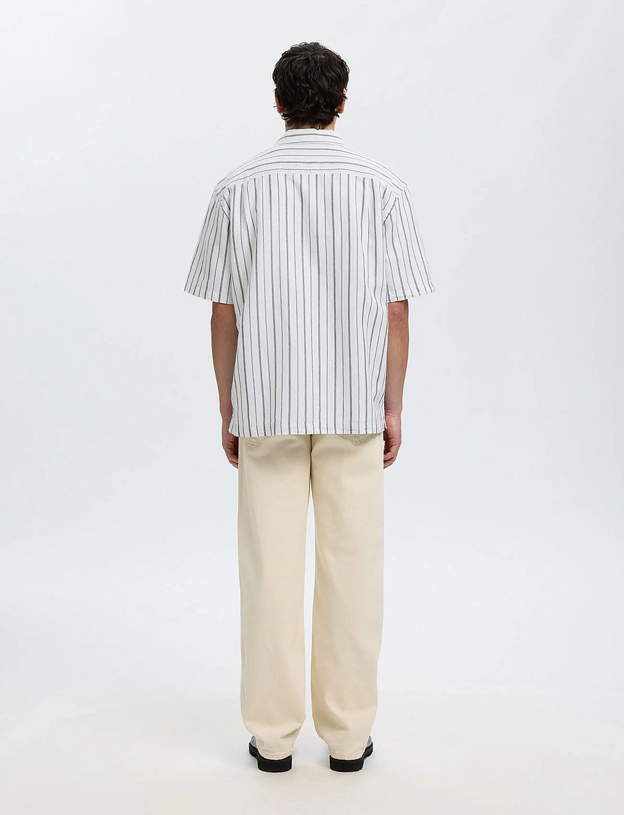 Selected - SLMRLXCLAY LINENBLEND SS SHIRT RES NOOS - chemises de lin - bright white - 2